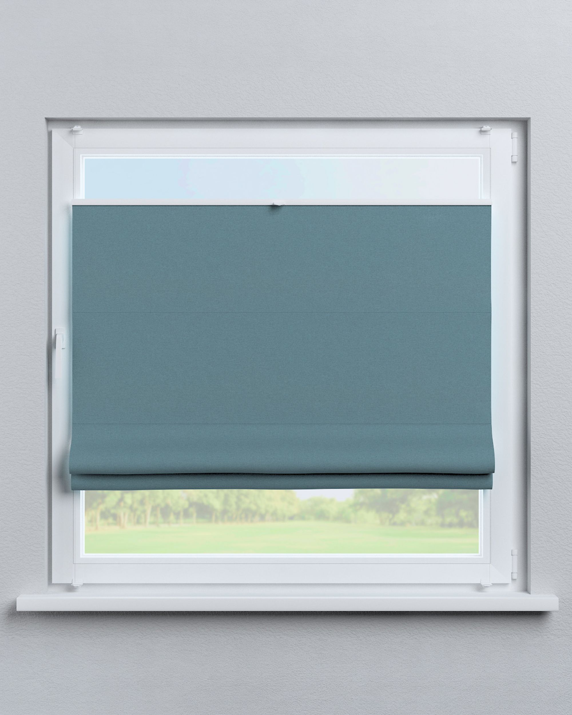 Top Down Bottom Up Roman blind Sicily colour blue fabric structured, blackout (hover)