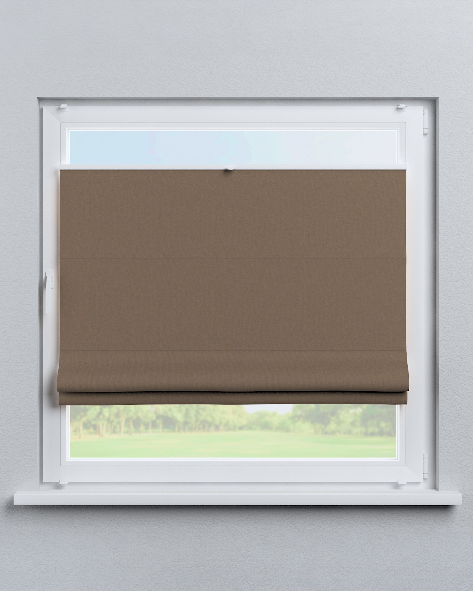 Top Down Bottom Up Roman blind Sicily colour brown fabric structured, blackout (hover)