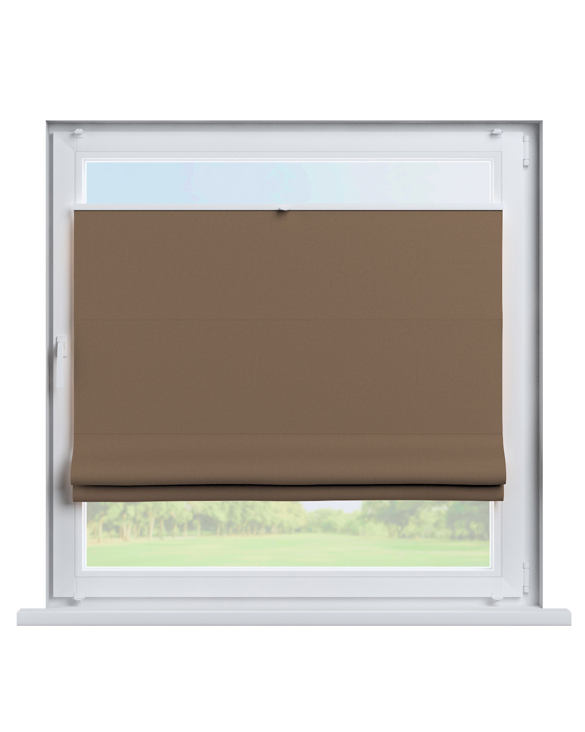 Top Down Bottom Up Roman blind Sicily colour brown fabric blackout