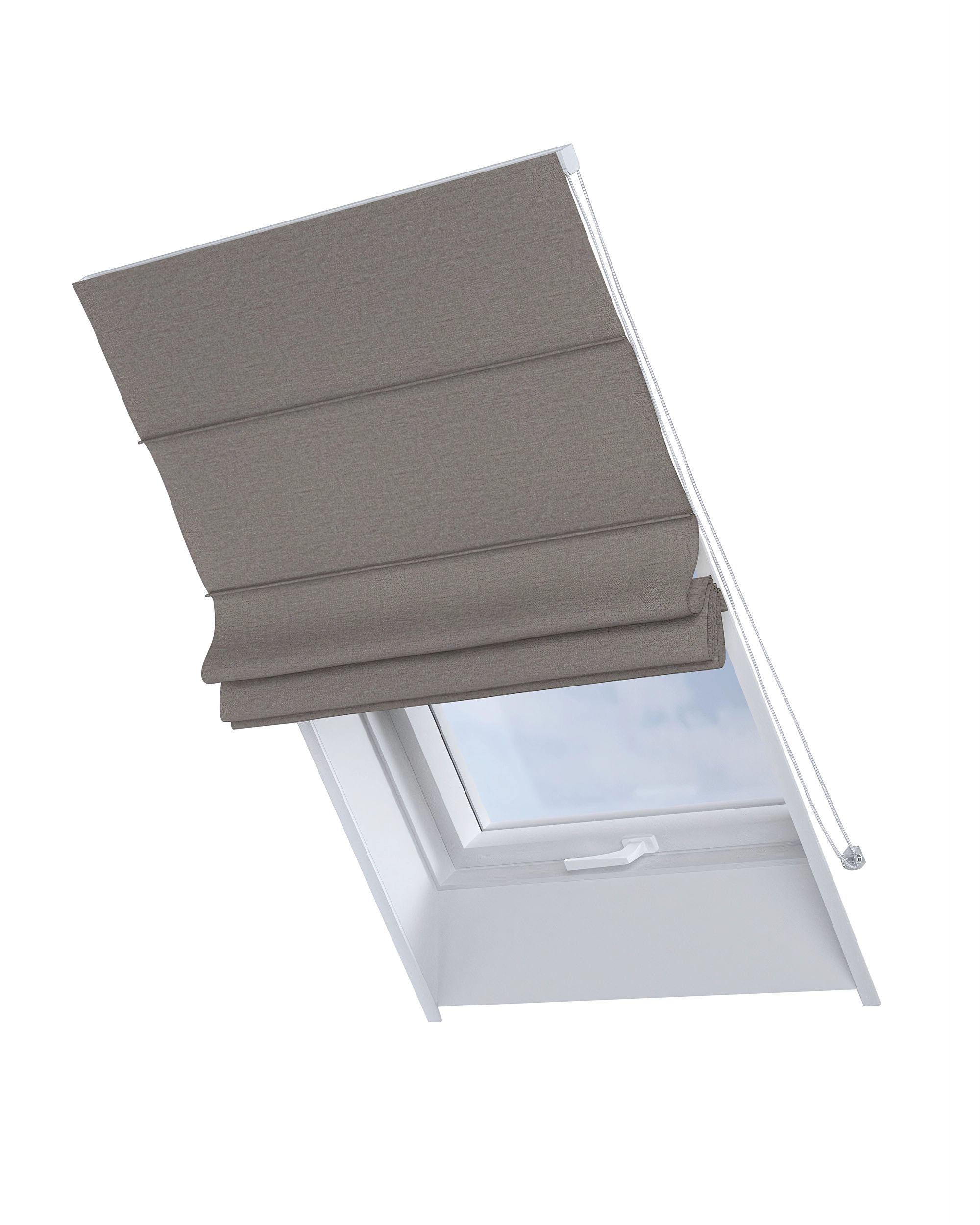 Roman blind for roof window Rimini colour grey fabric structured