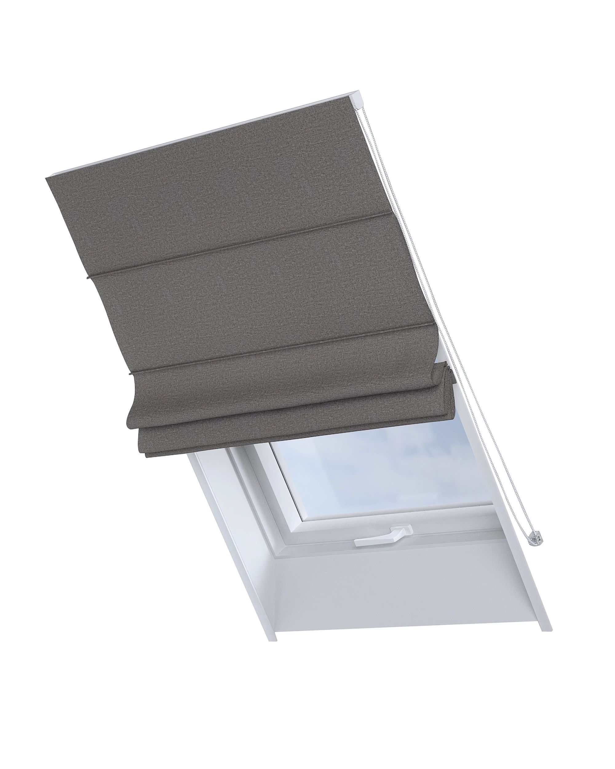 Roman blind for roof window Rimini colour grey fabric structured