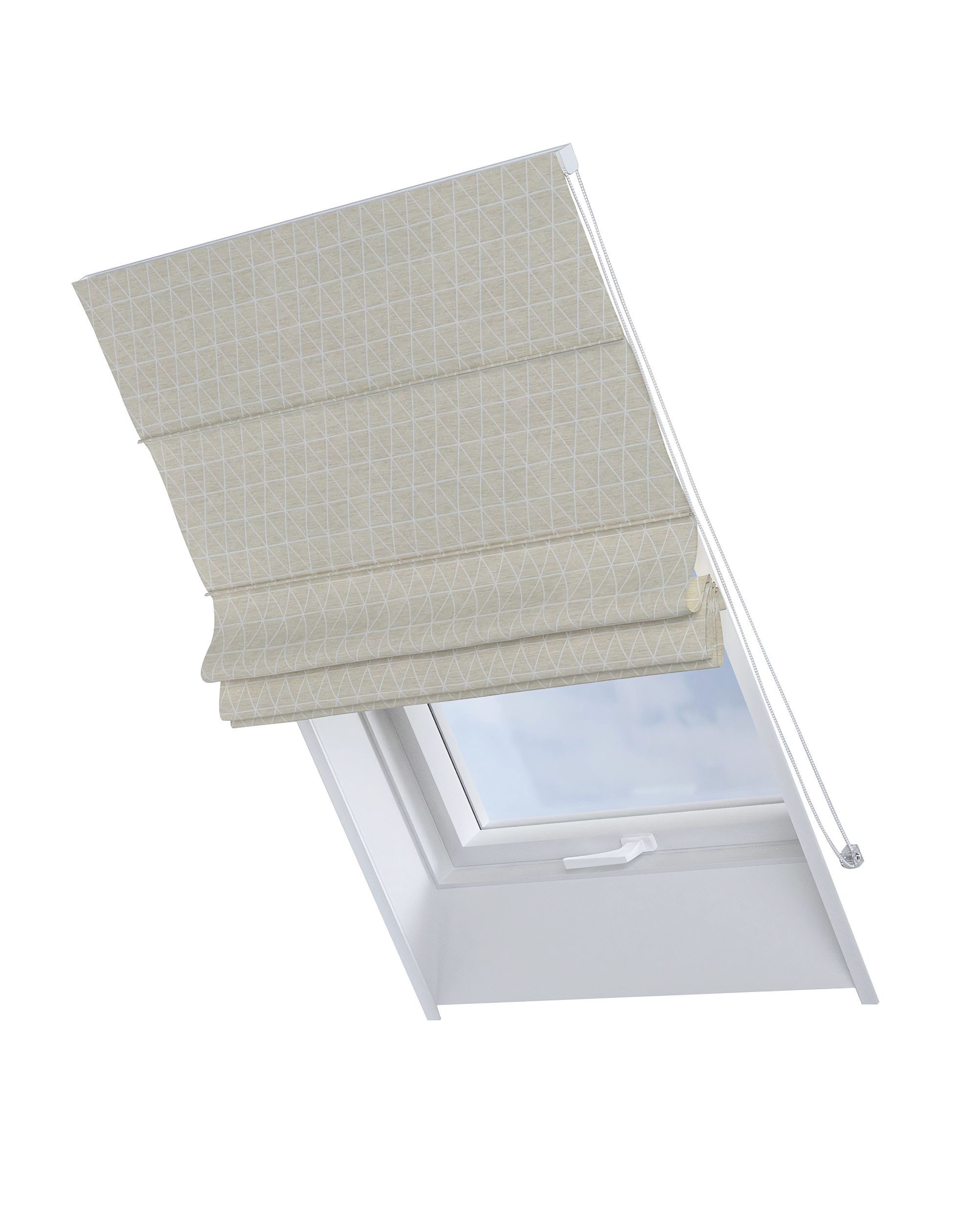 Roman blind for roof window Rimini colour beige fabric structured, patterned