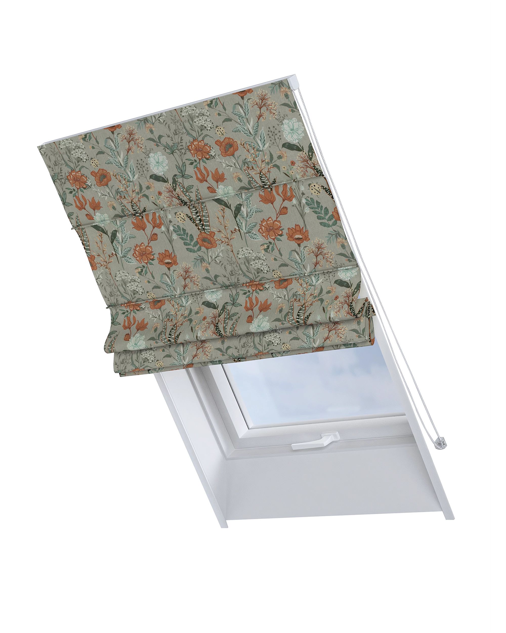 Roman blind for roof window Rimini colour multicolour fabric patterned