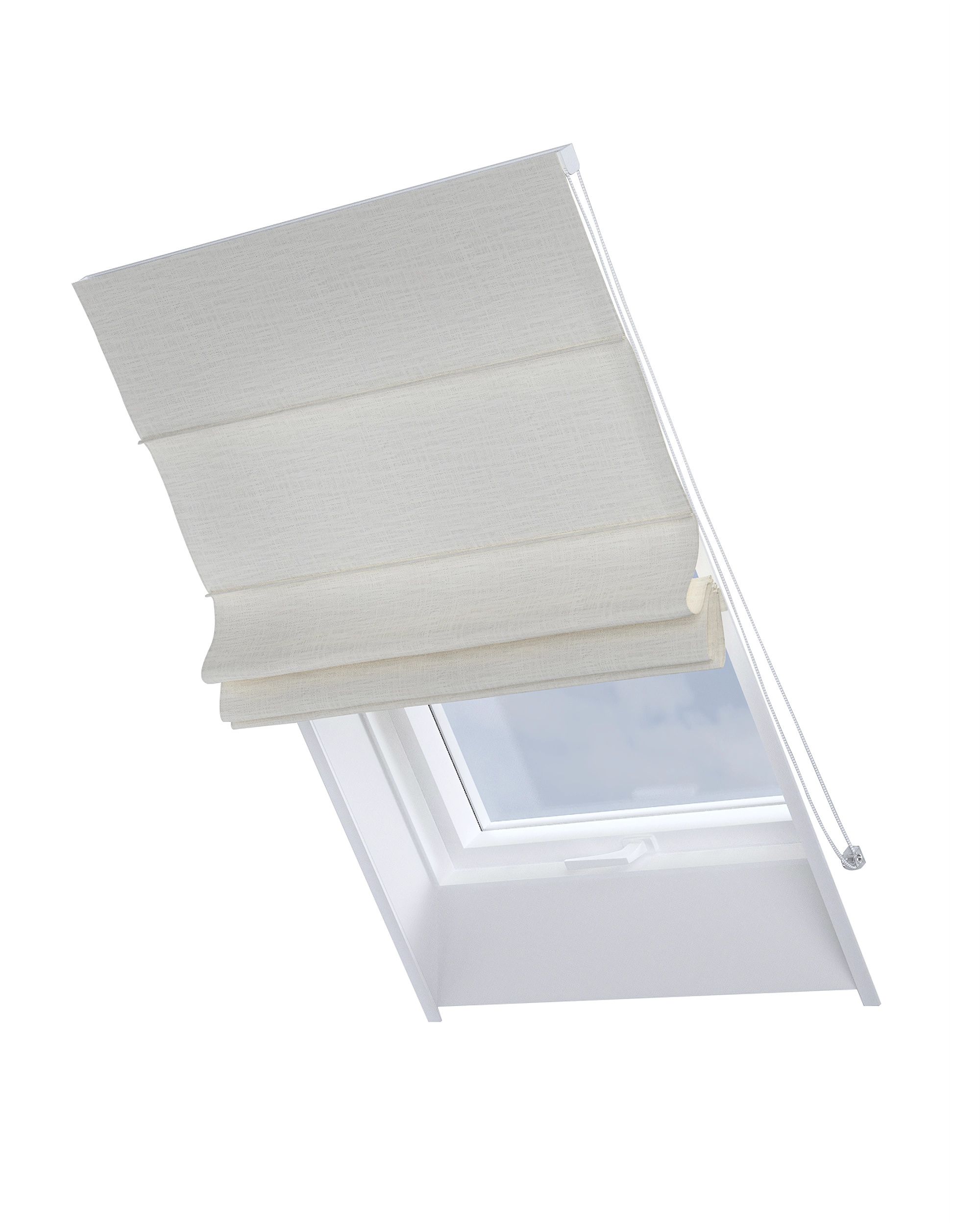 Roman blind for roof window Rimini colour cream fabric structured