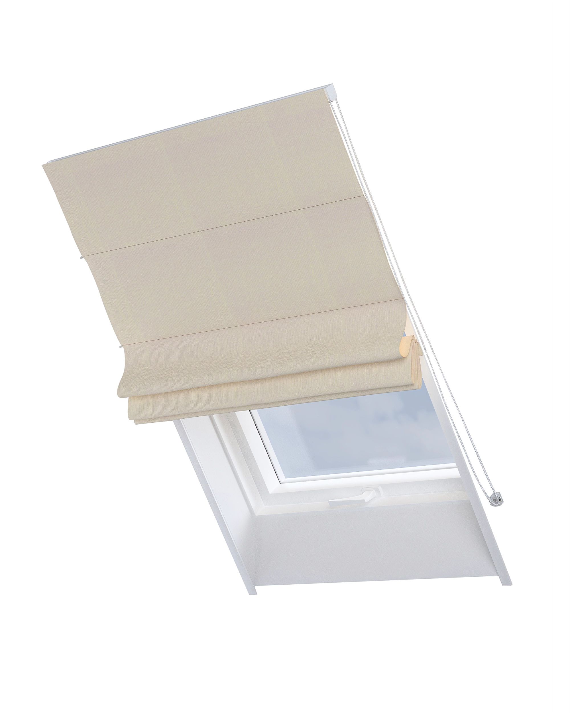 Roman blind for roof window Rimini colour beige fabric blackout