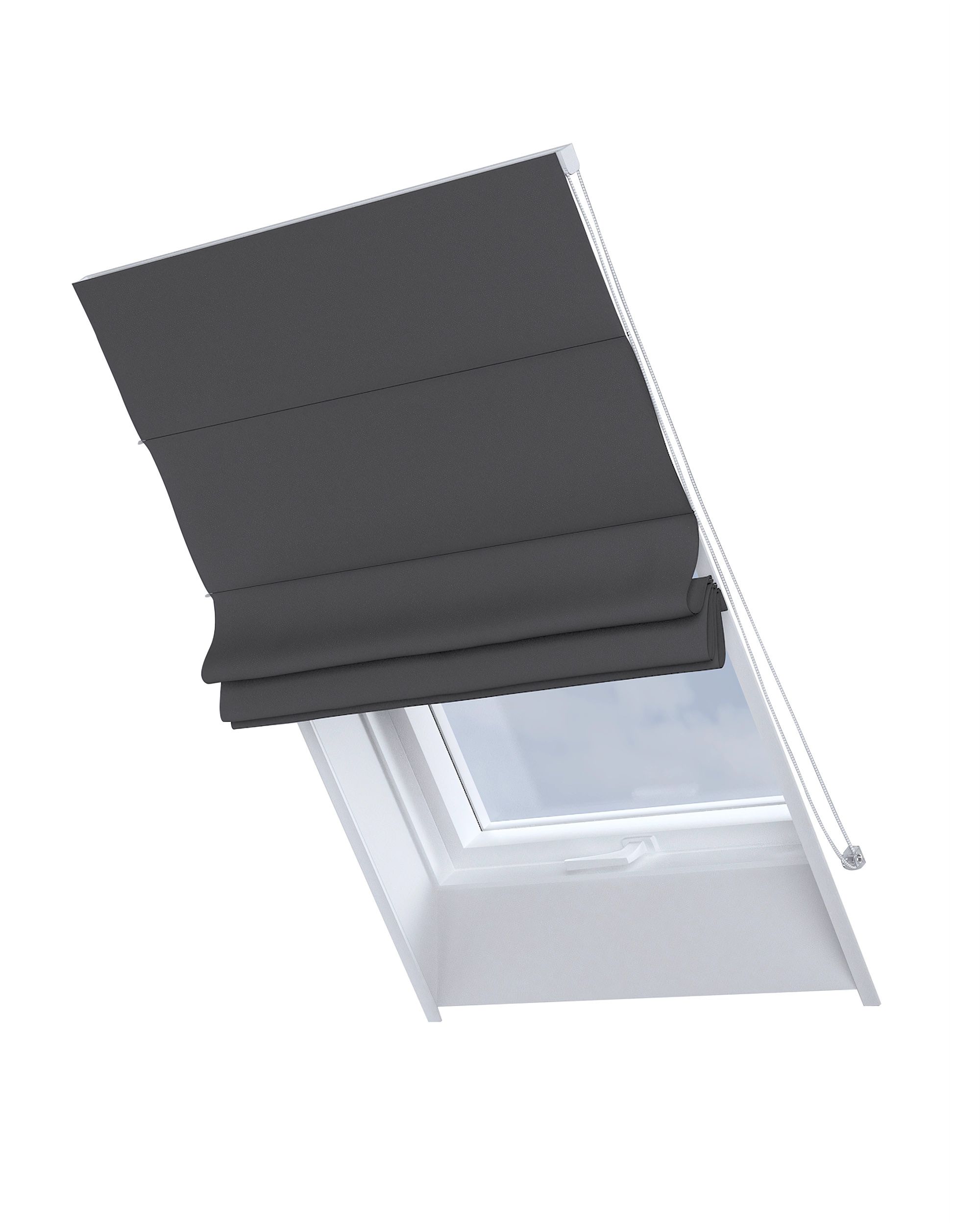 Roman blind for roof window Rimini colour black fabric blackout