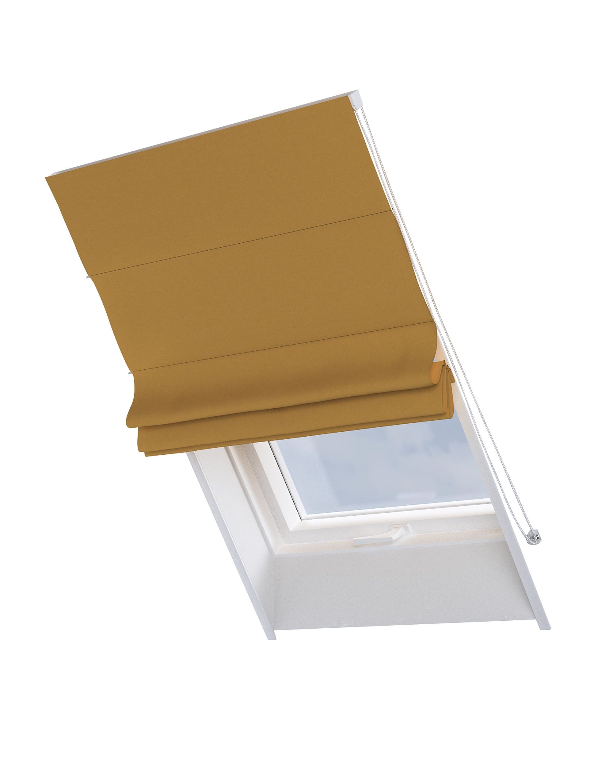 Roman blind for roof window Rimini colour yellow fabric blackout