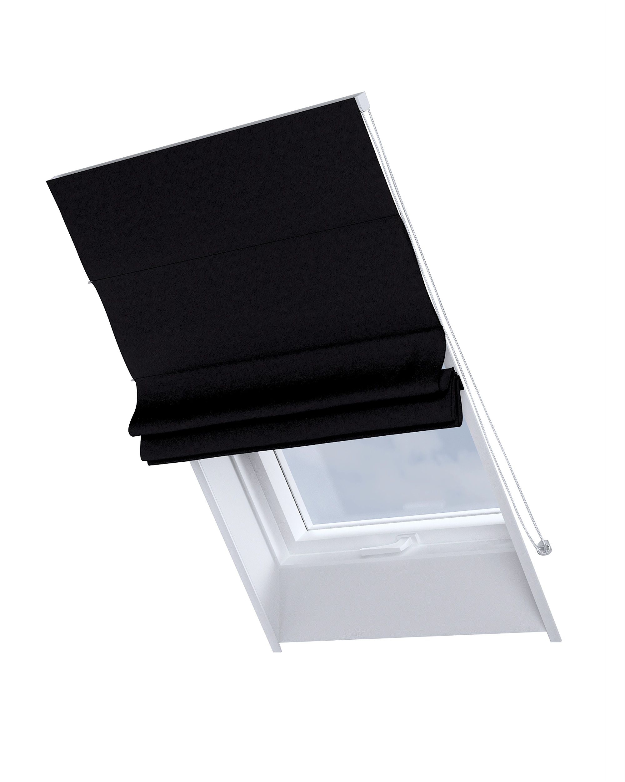 Roman blind for roof window Rimini colour black fabric blackout