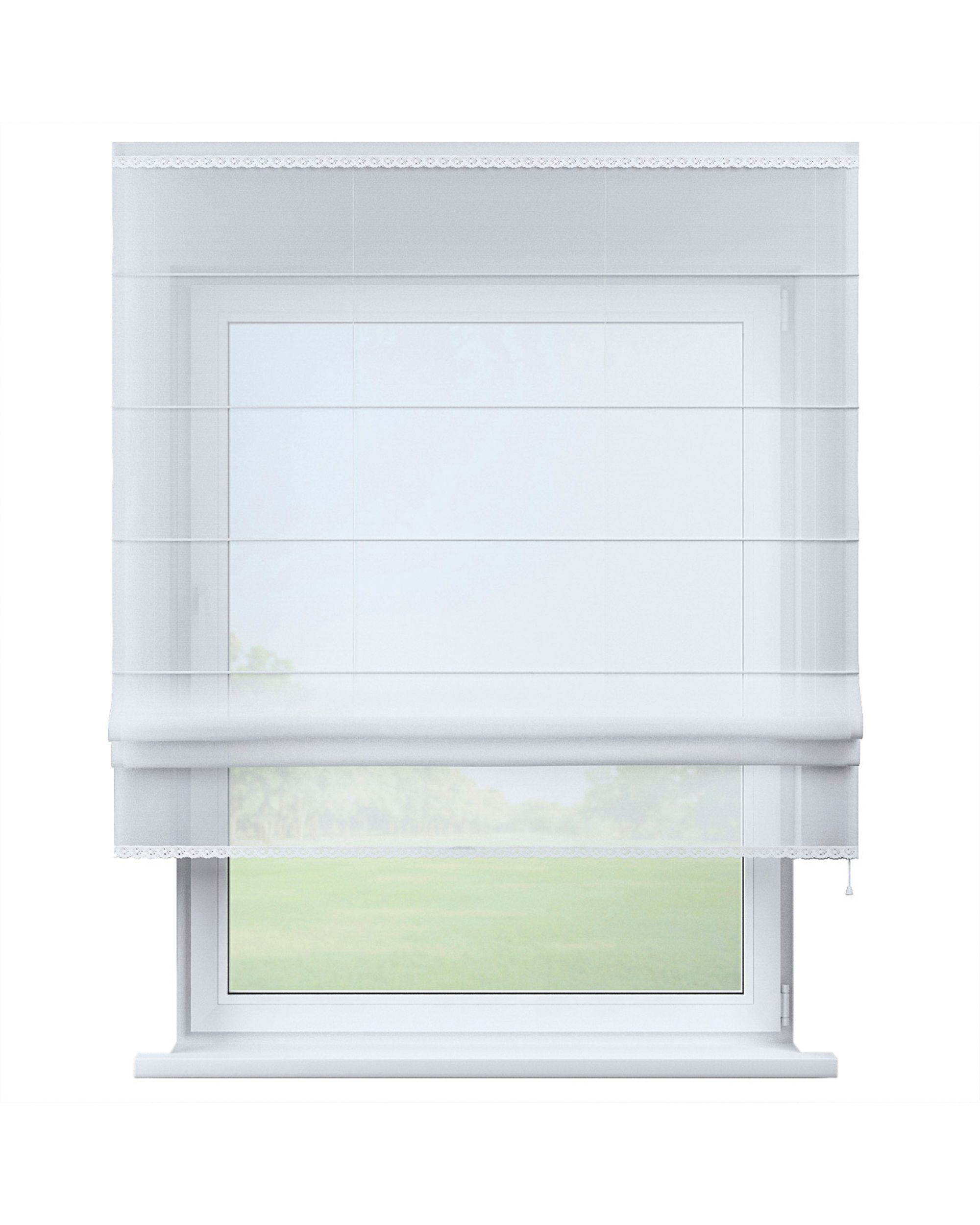 Lily ecru voile blind colour white fabric semi-sheer, gloss