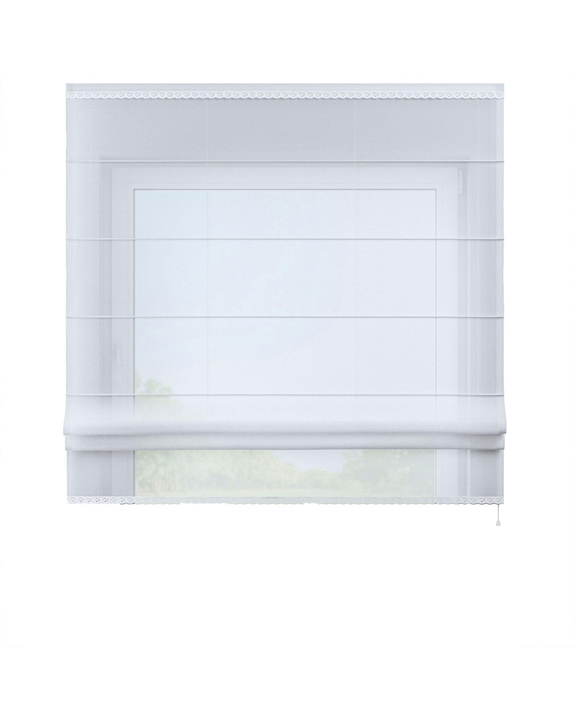 Lily ecru voile blind colour white fabric semi-sheer, gloss (hover)