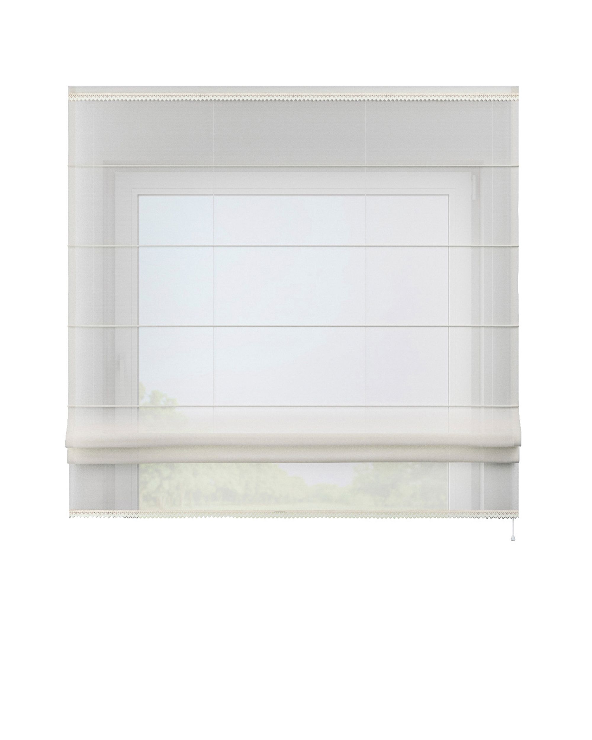 Lily ecru voile blind colour cream fabric semi-sheer, gloss (hover)