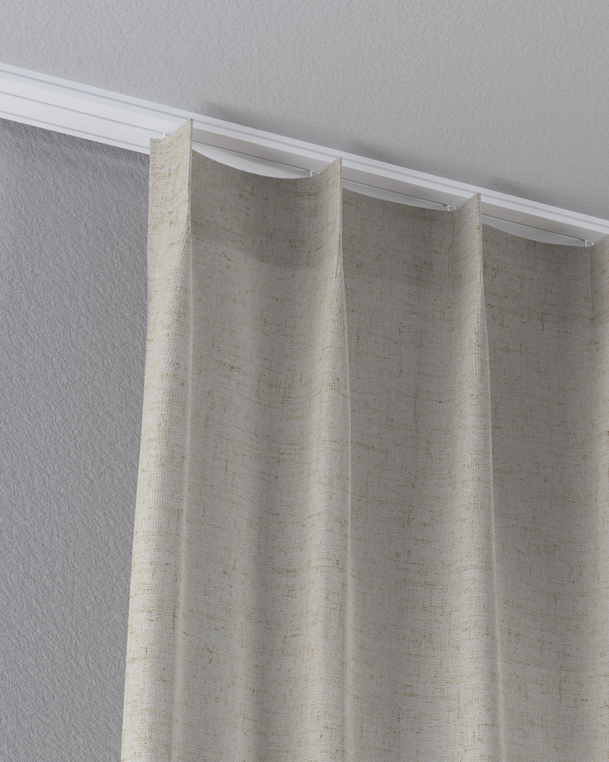 Net curtain with single pinch pleat colour beige fabric semi-sheer (hover)