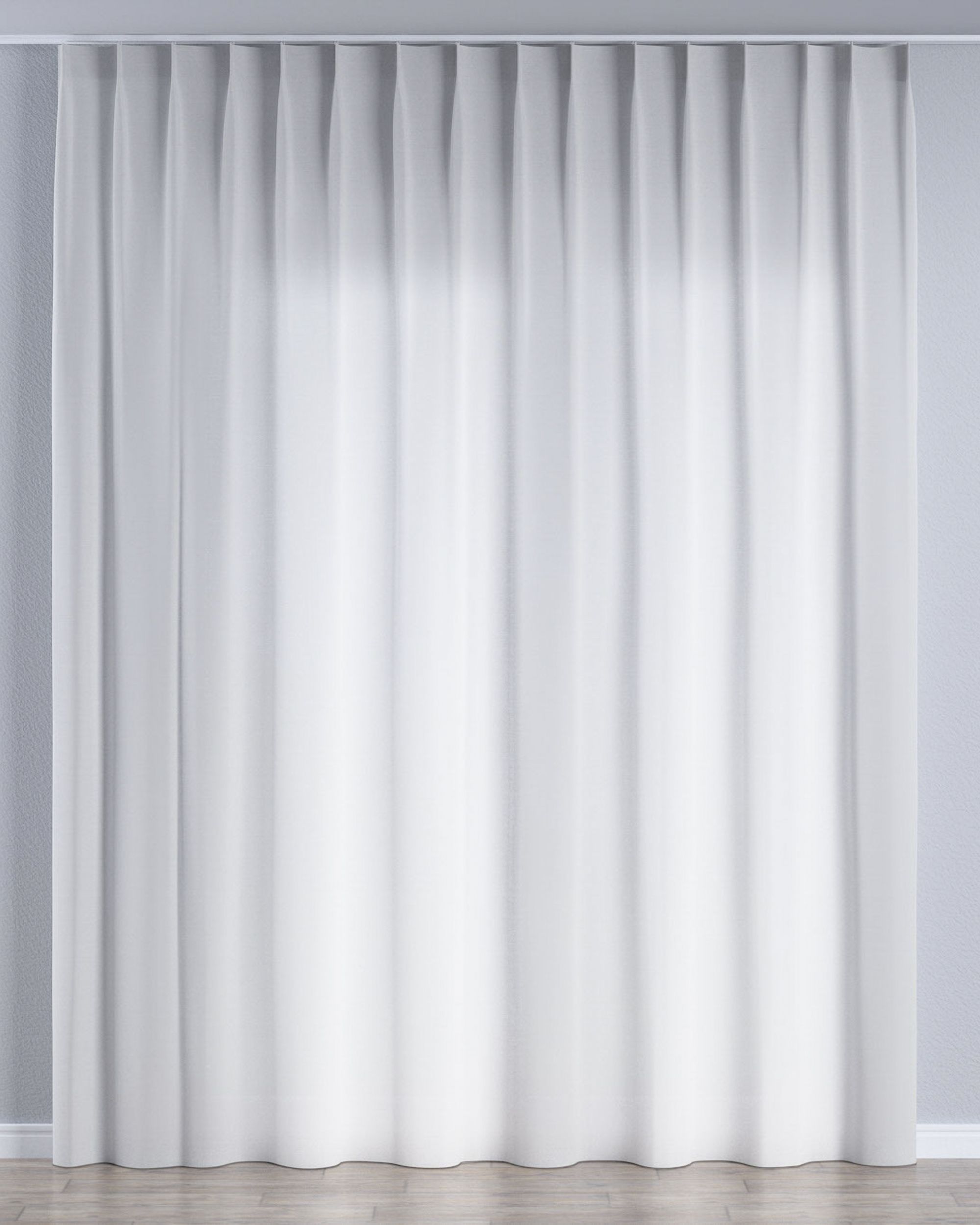 Net curtain with single pinch pleat colour cream fabric semi-sheer, structured