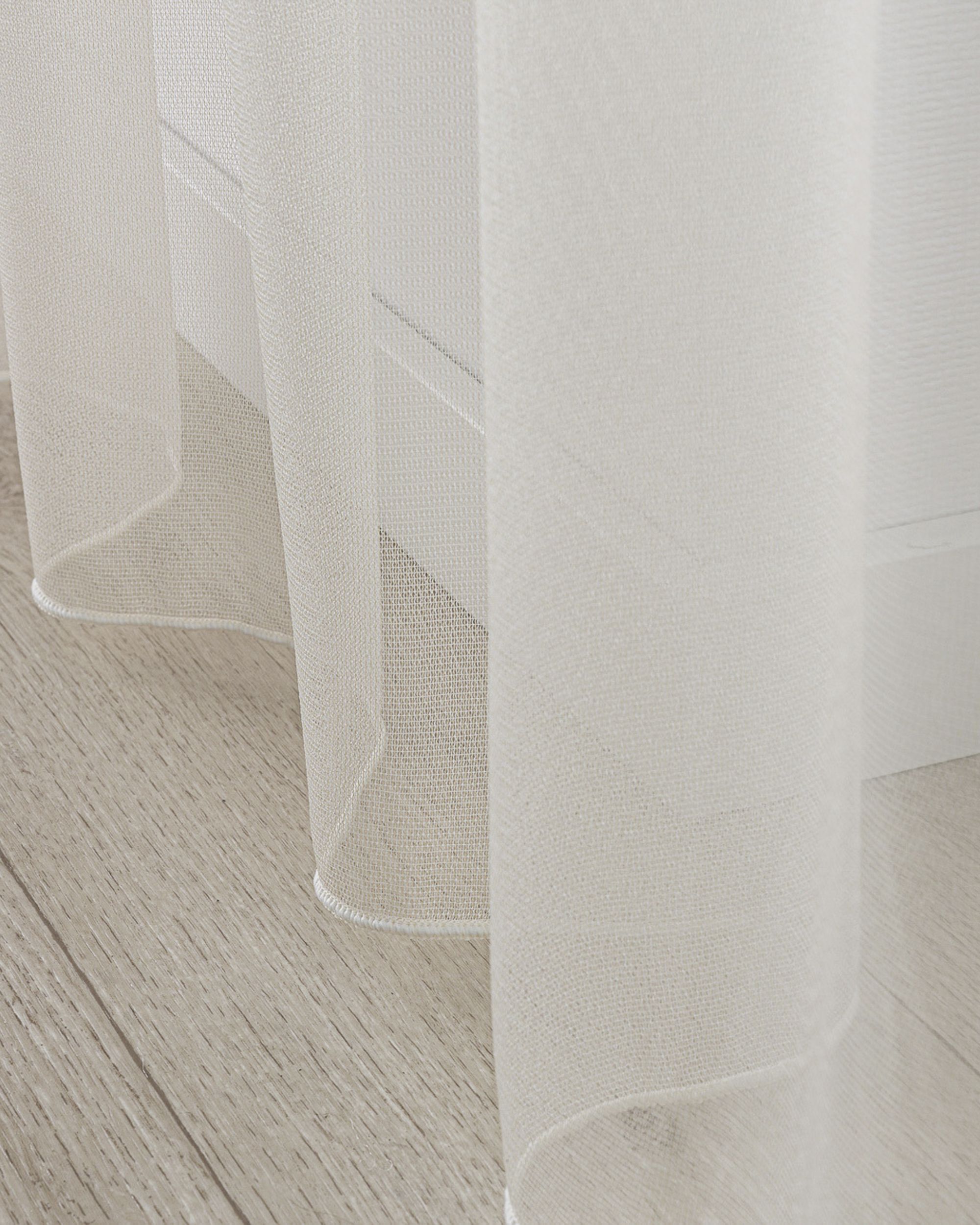 Net curtain with single pinch pleat colour gold fabric semi-sheer, gloss, structured (hover)