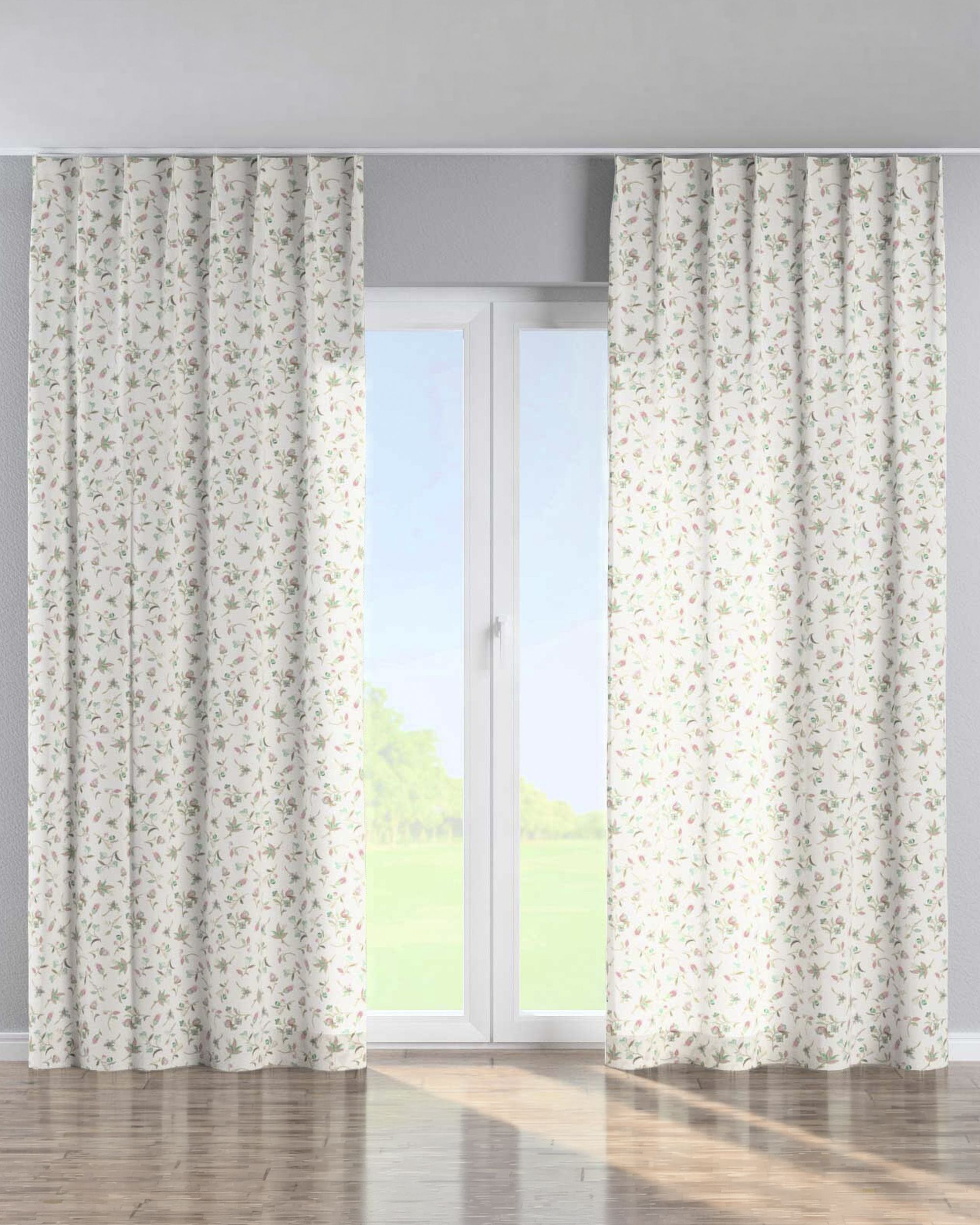 Single pinch pleat curtain colour multicolour fabric patterned