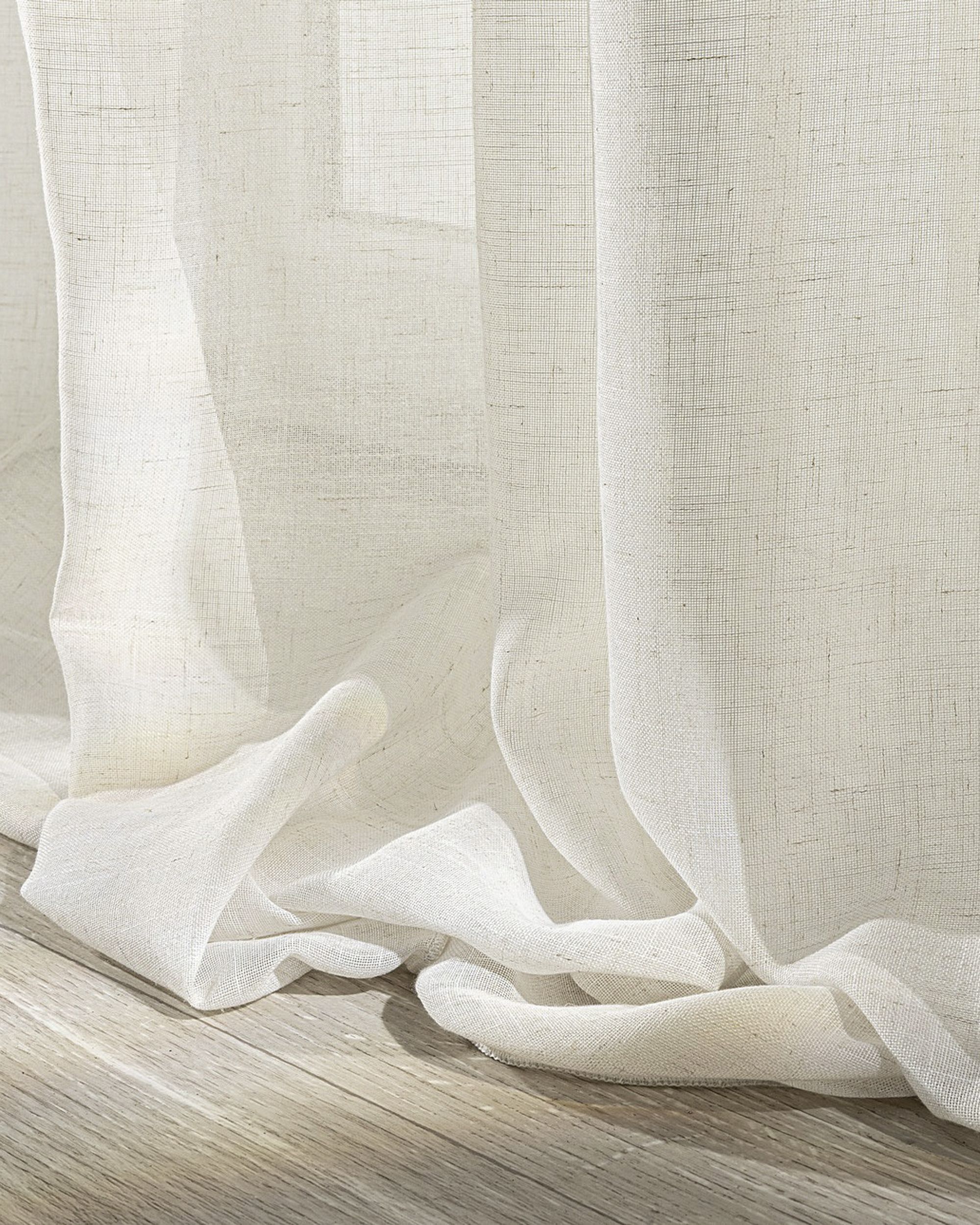 Single pinch pleat curtain colour beige fabric semi-sheer, structured