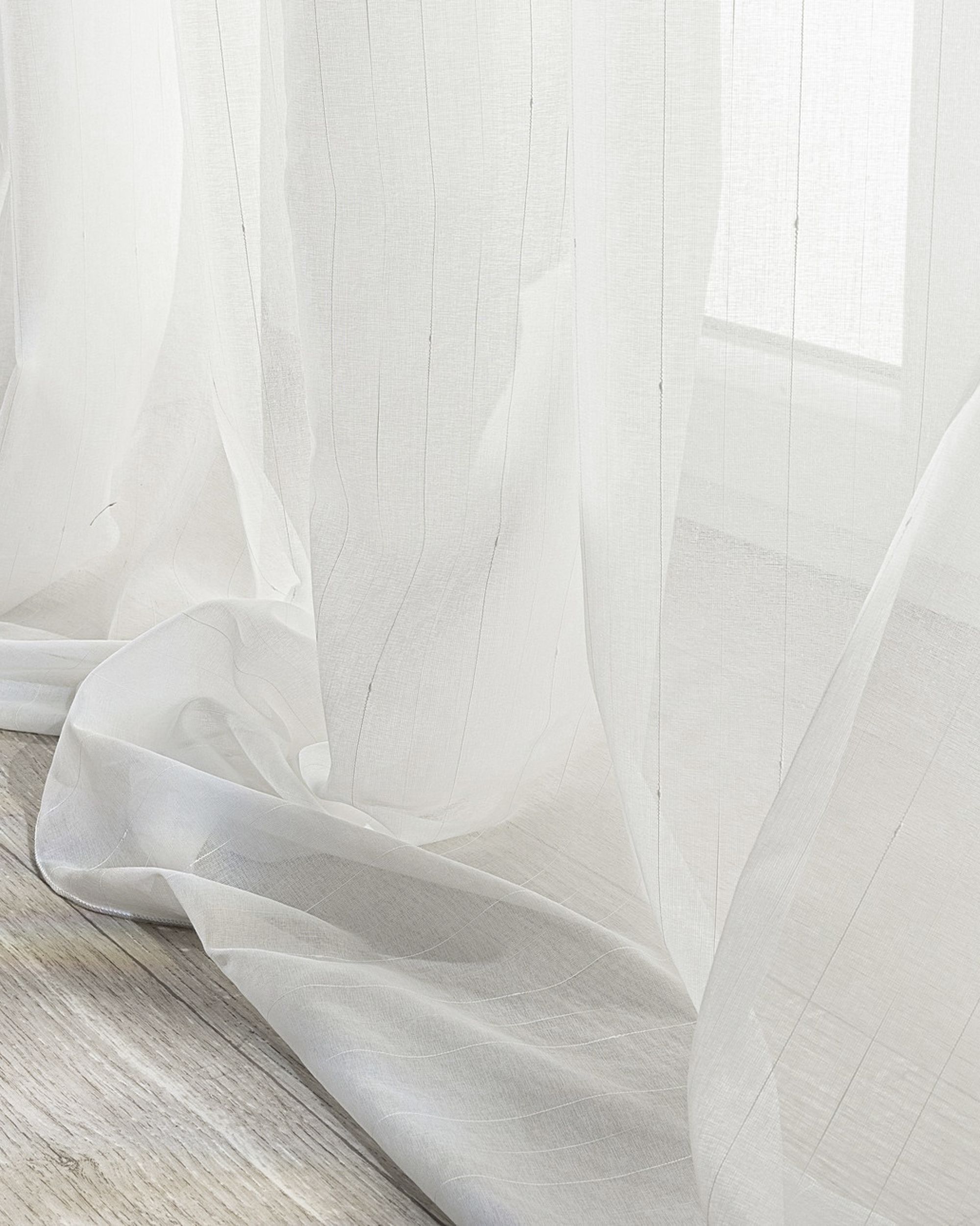 Single pinch pleat curtain colour cream fabric semi-sheer, structured, patterned