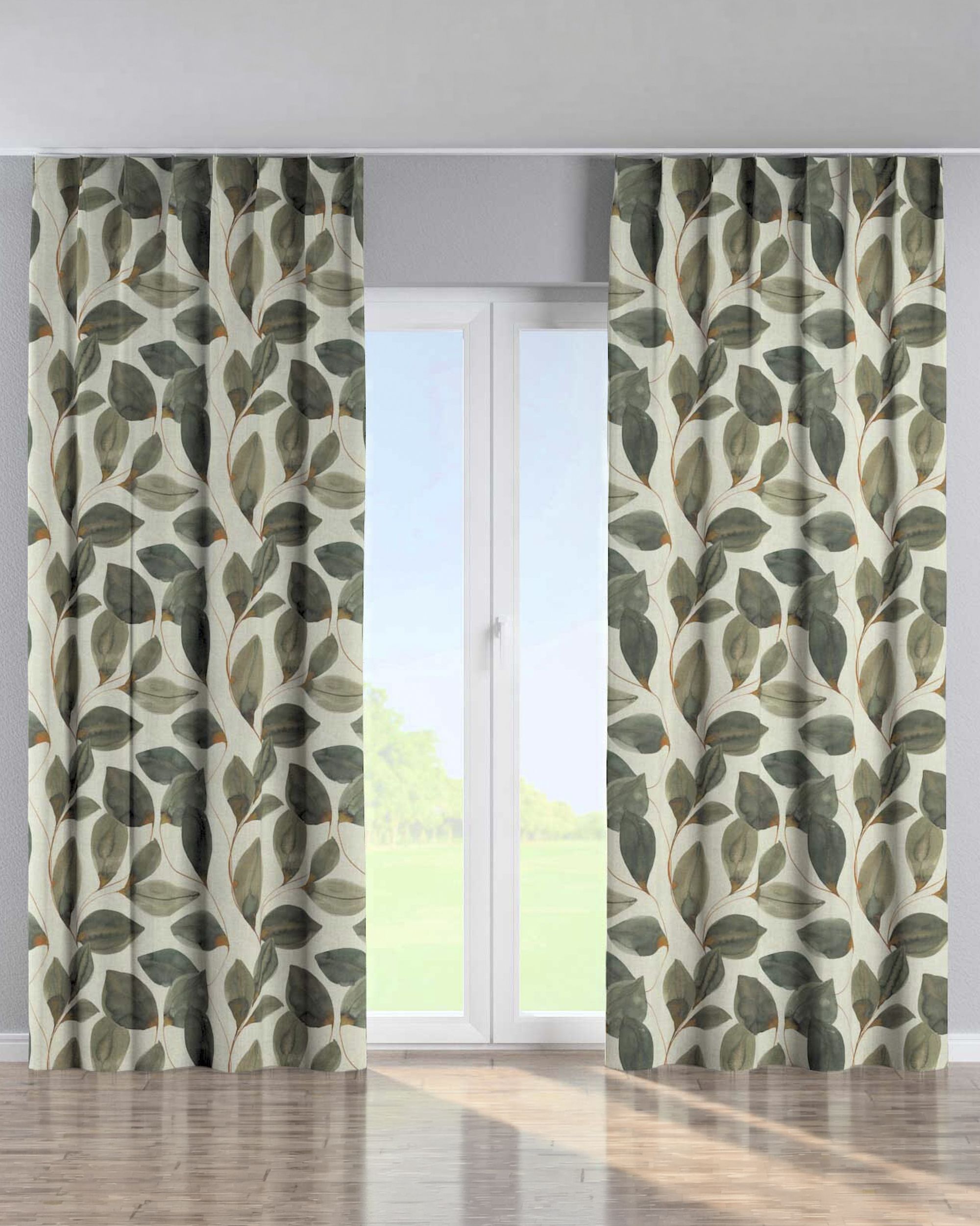 Single pinch pleat curtain colour multicolour fabric patterned