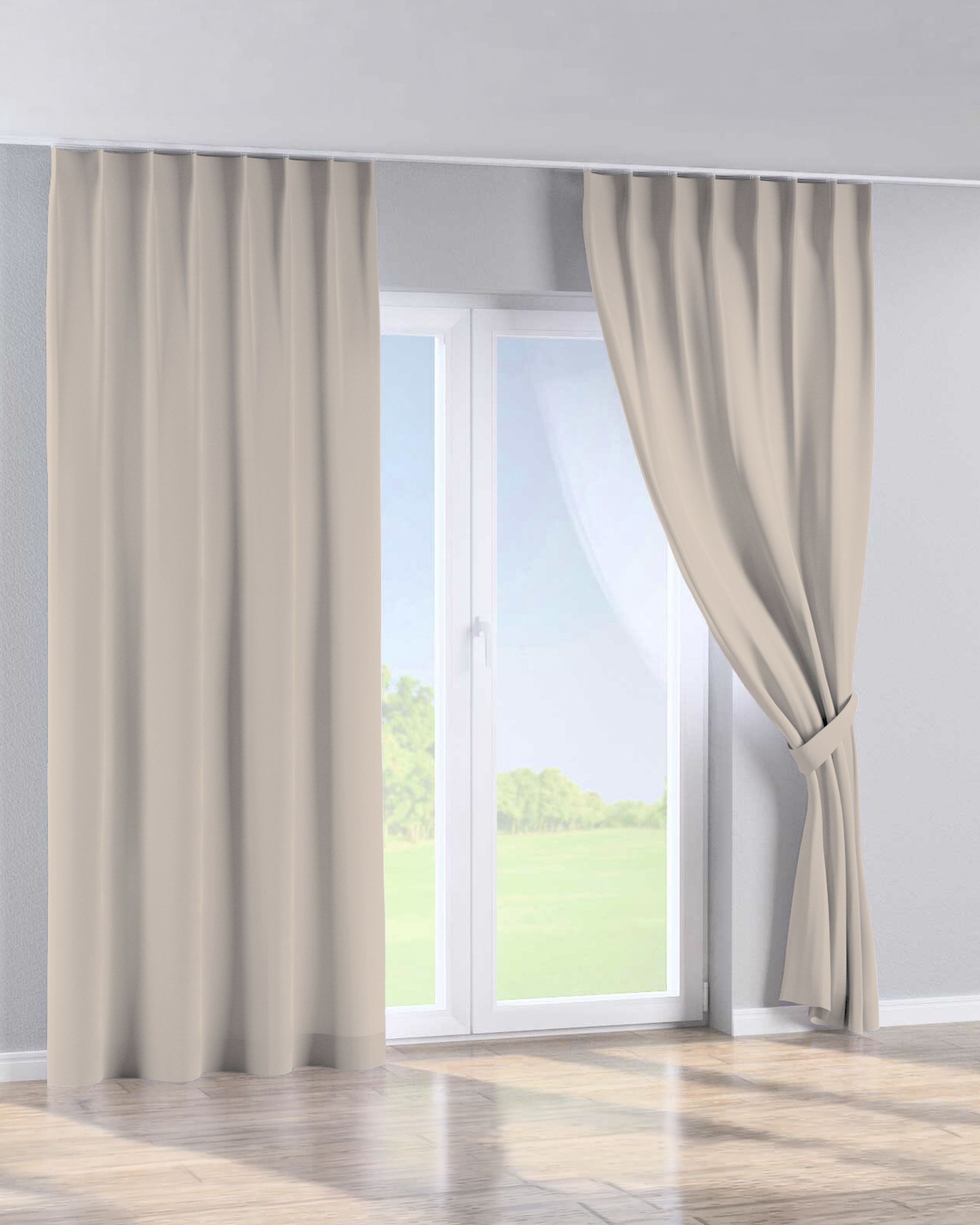 Single pinch pleat curtain colour beige (hover)