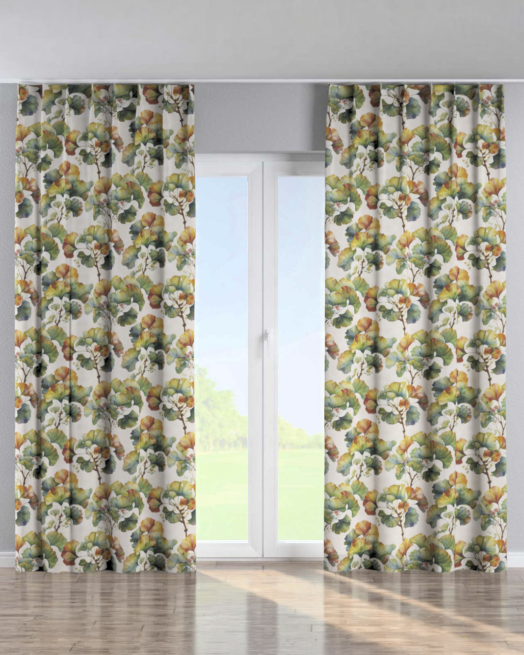 Single pinch pleat curtain colour multicolour fabric structured, patterned