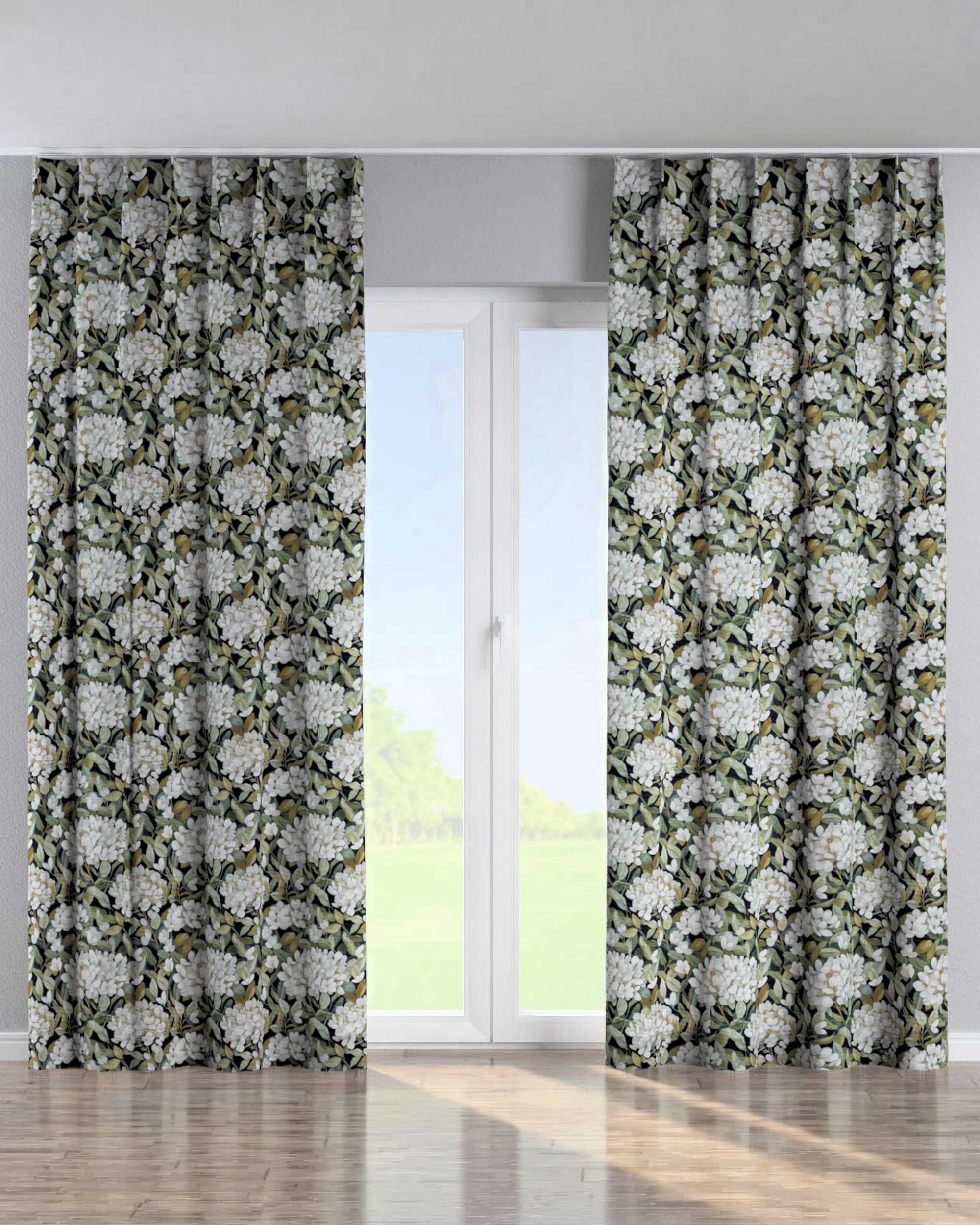 Single pinch pleat curtain colour multicolour fabric structured, patterned