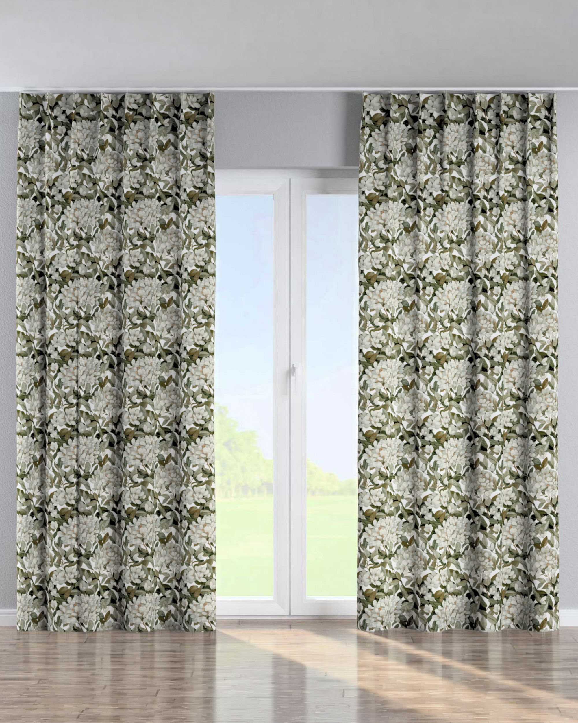 Single pinch pleat curtain colour multicolour fabric structured, patterned