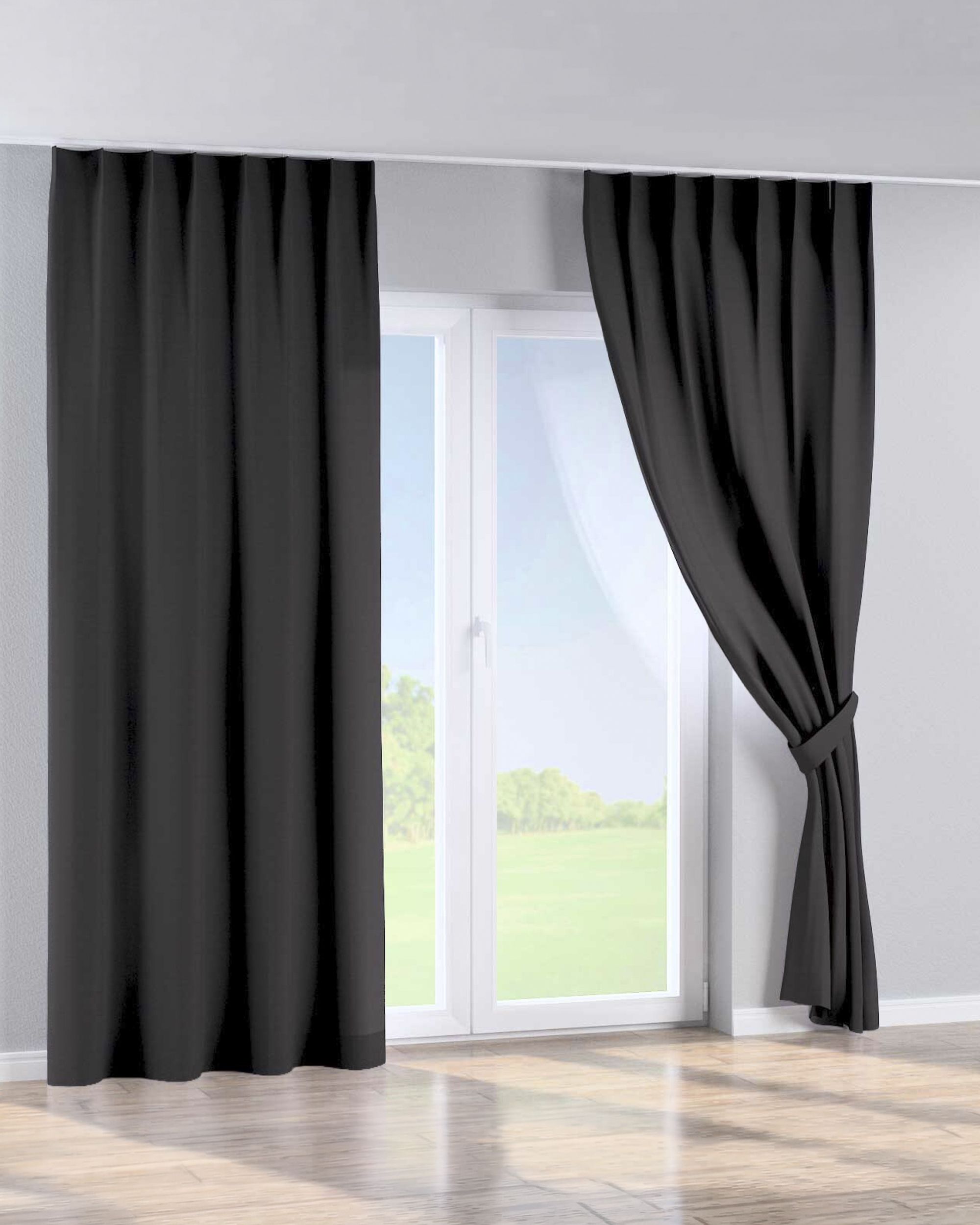 Single pinch pleat curtain colour grey (hover)