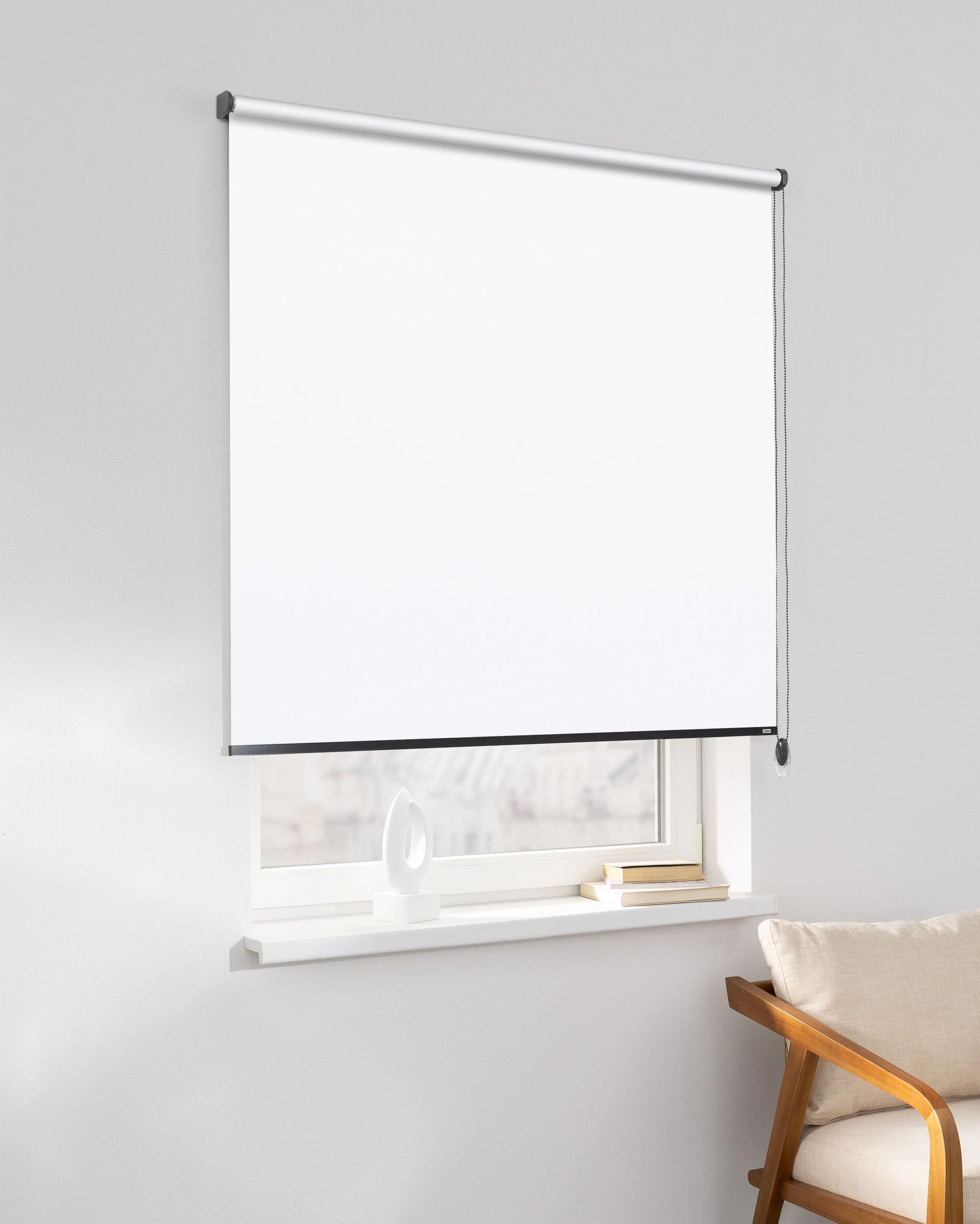Classic Roller Blind colour white fabric blackout