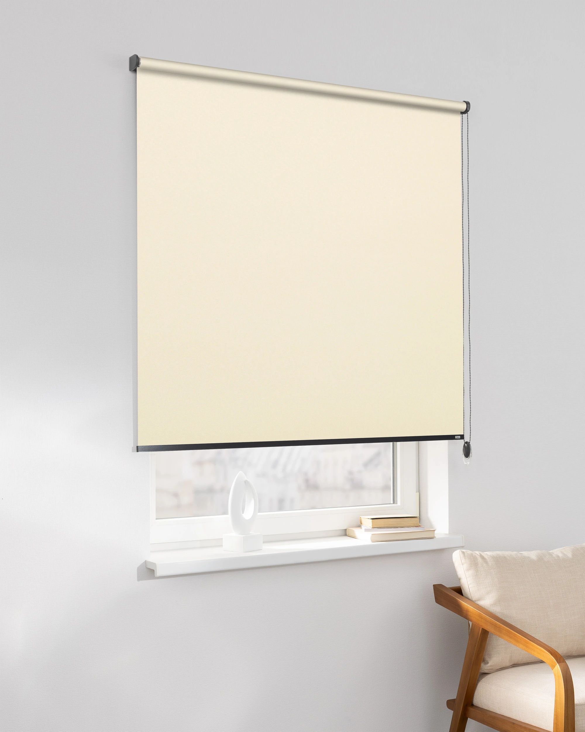 Classic Roller Blind colour beige fabric blackout