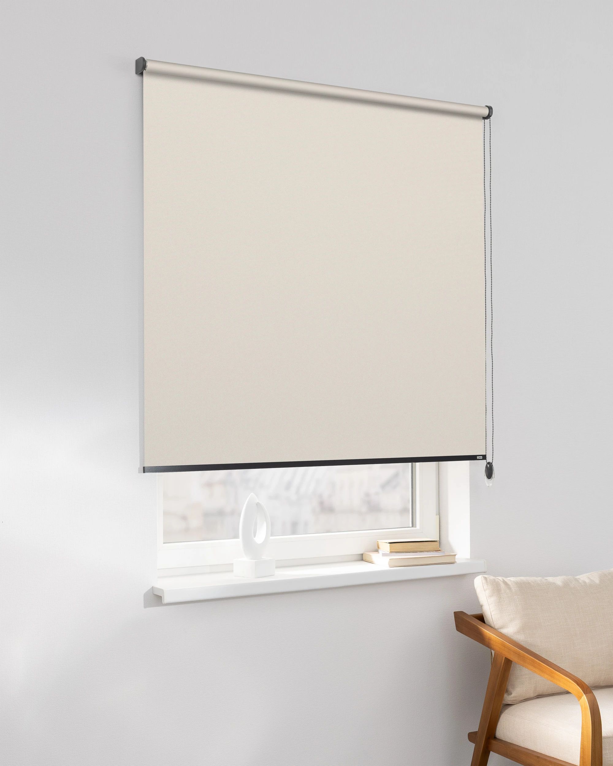 Classic Roller Blind colour grey fabric blackout