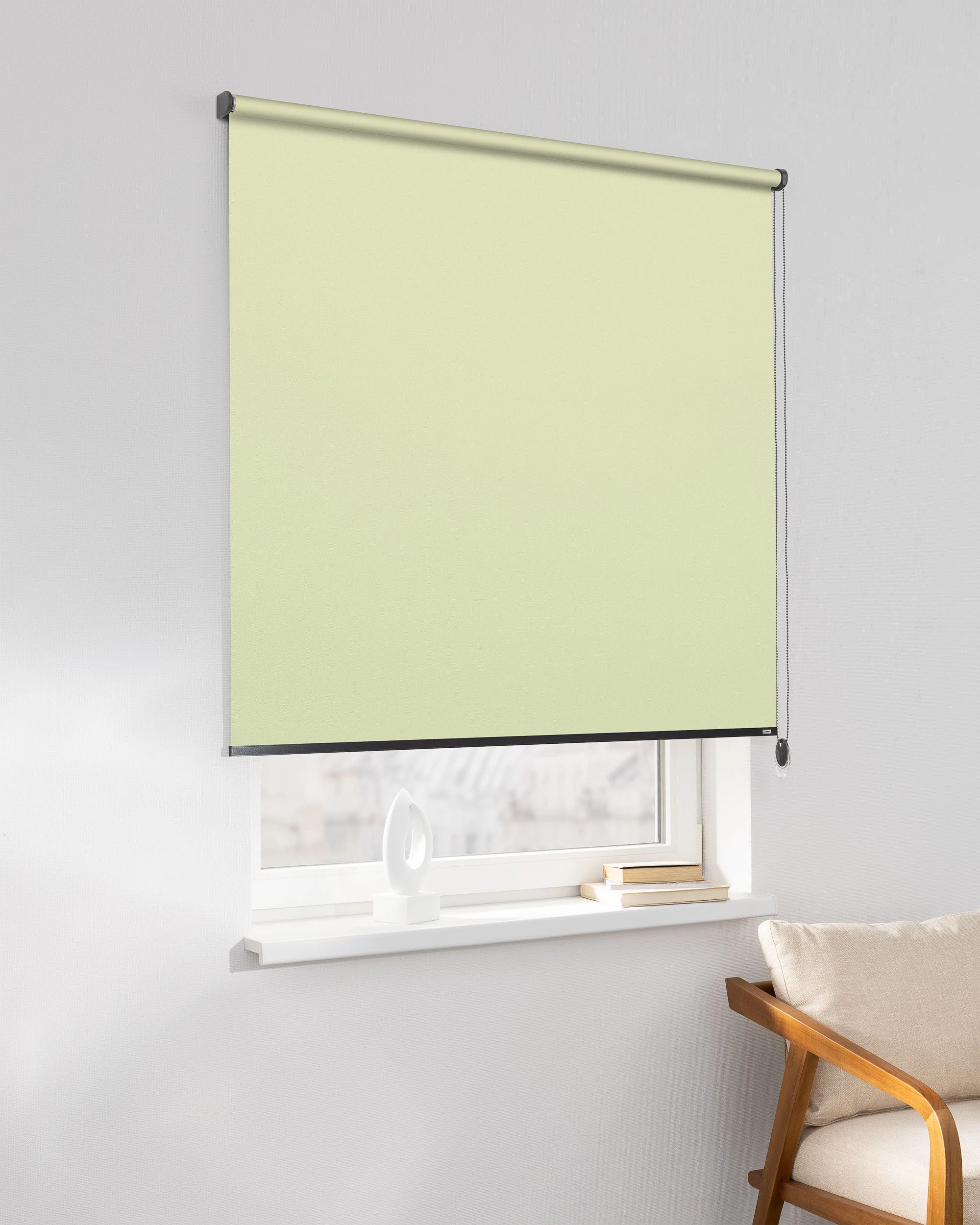 Classic Roller Blind colour green fabric blackout