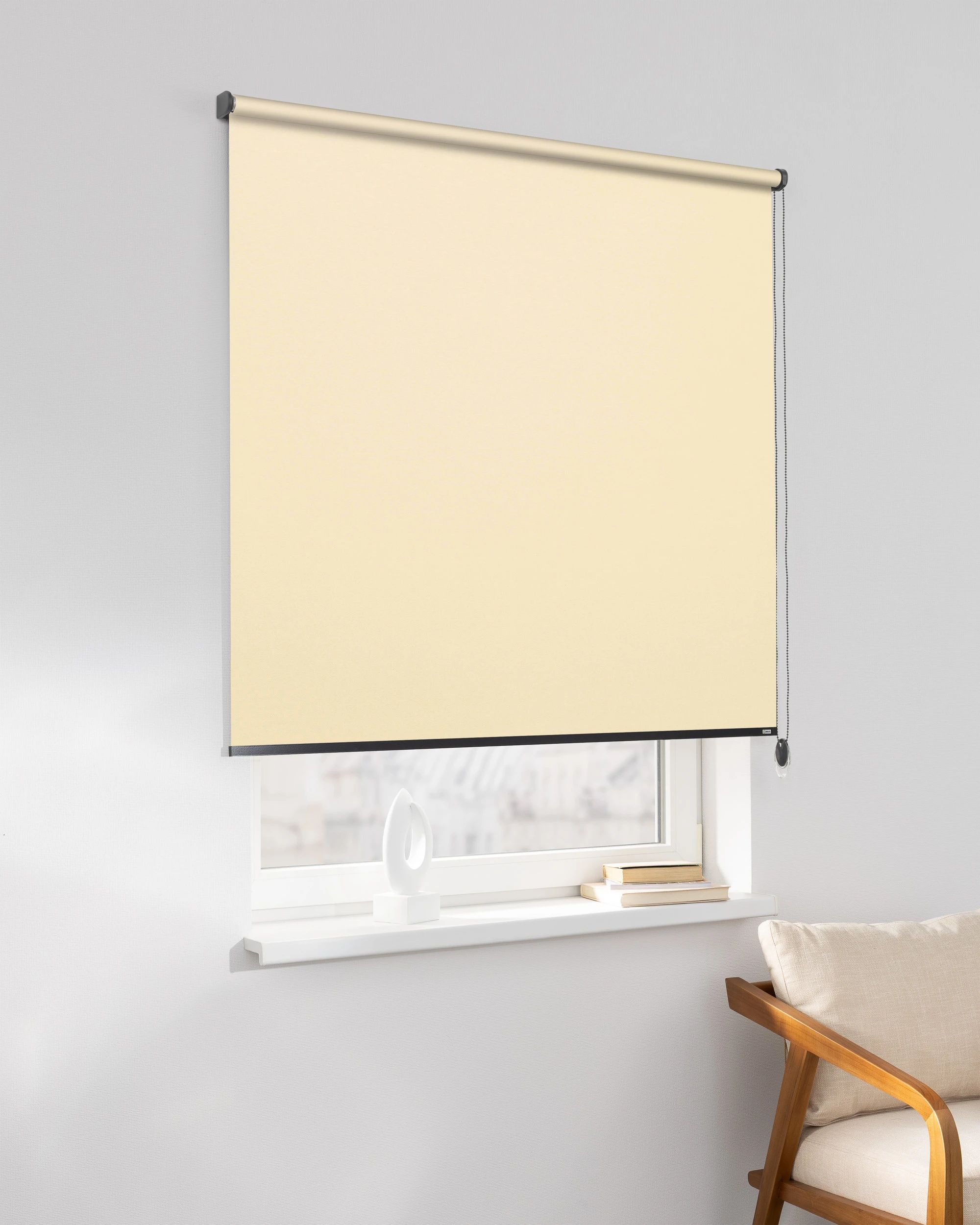 Classic Roller Blind colour cream fabric blackout