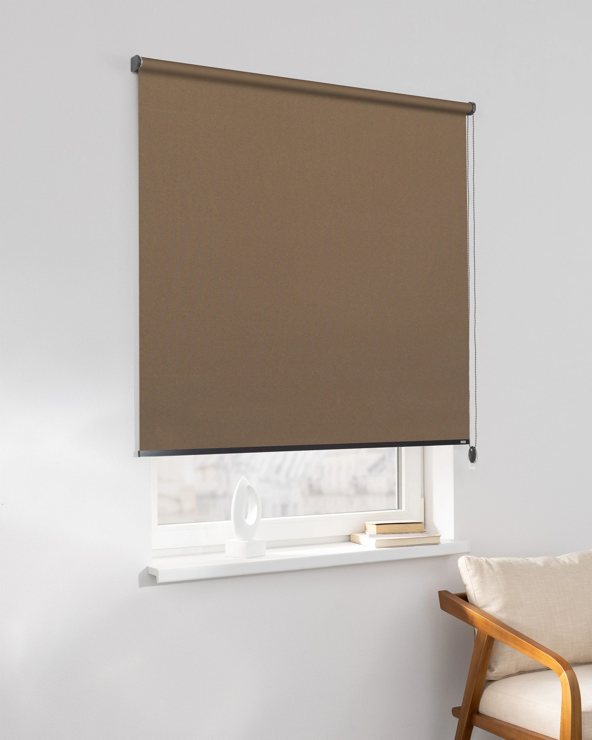 Classic Roller Blind colour brown fabric blackout