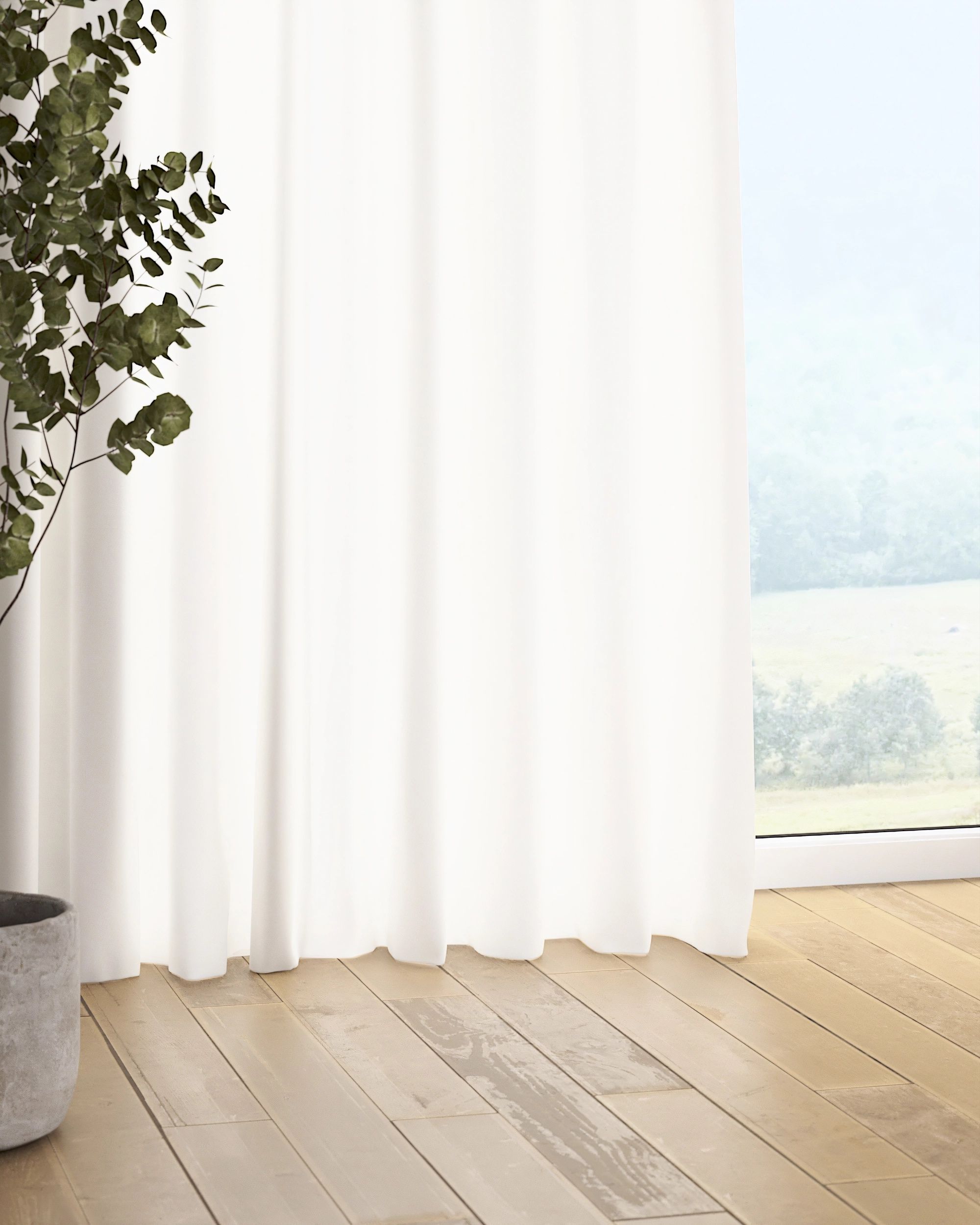 Pencil pleat curtain colour white (hover)