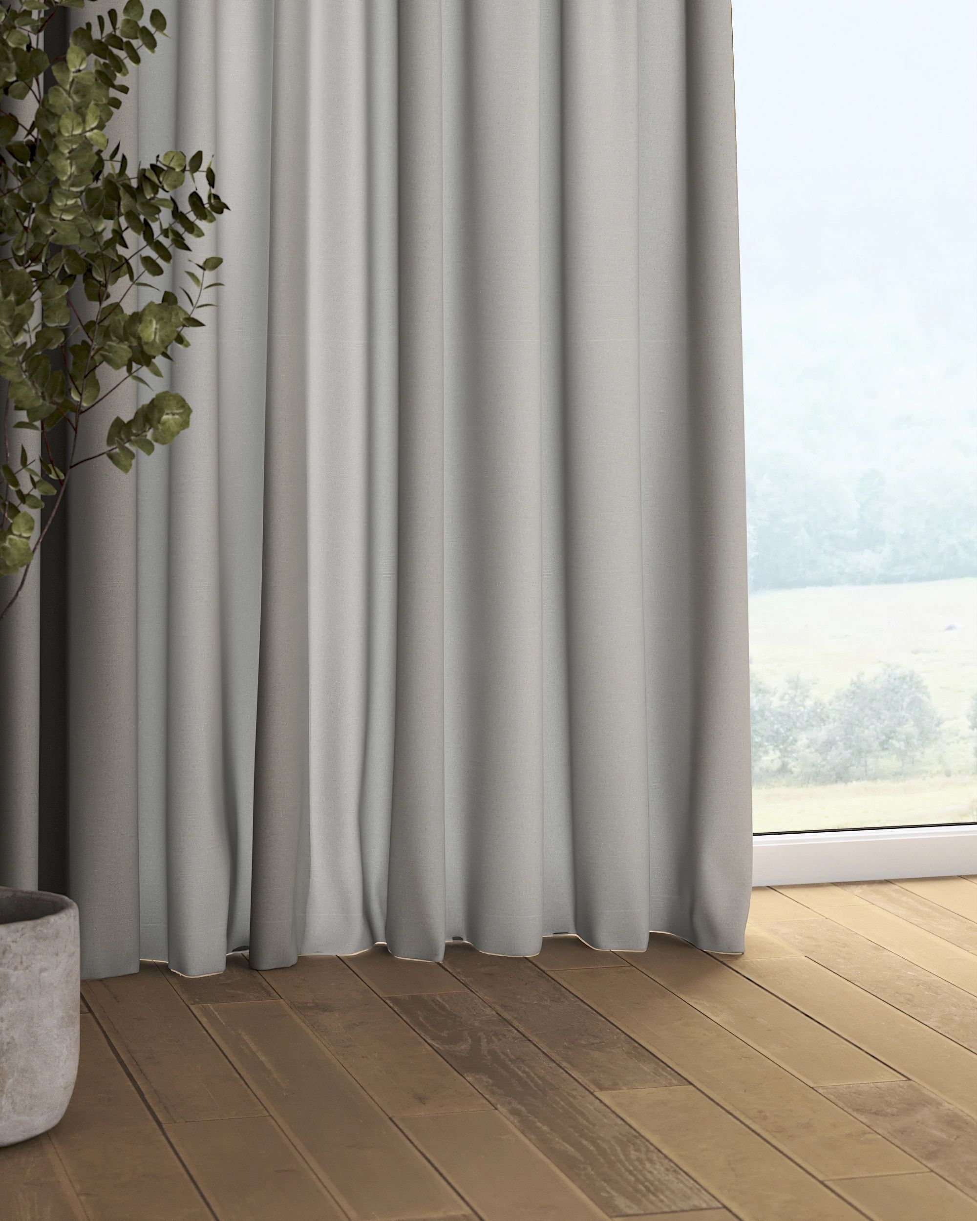 Pencil pleat curtain colour grey (hover)