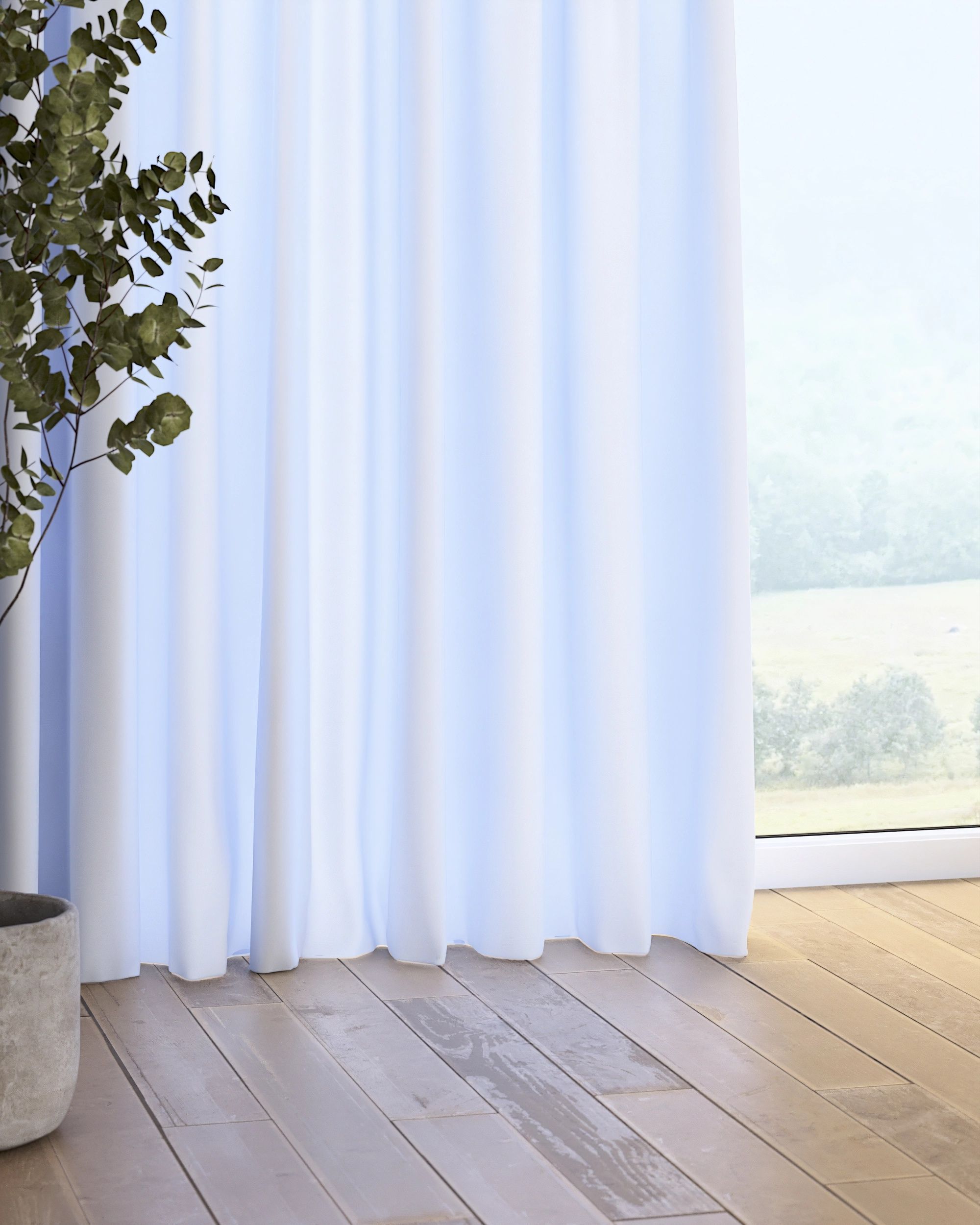 Pencil pleat curtain colour blue (hover)