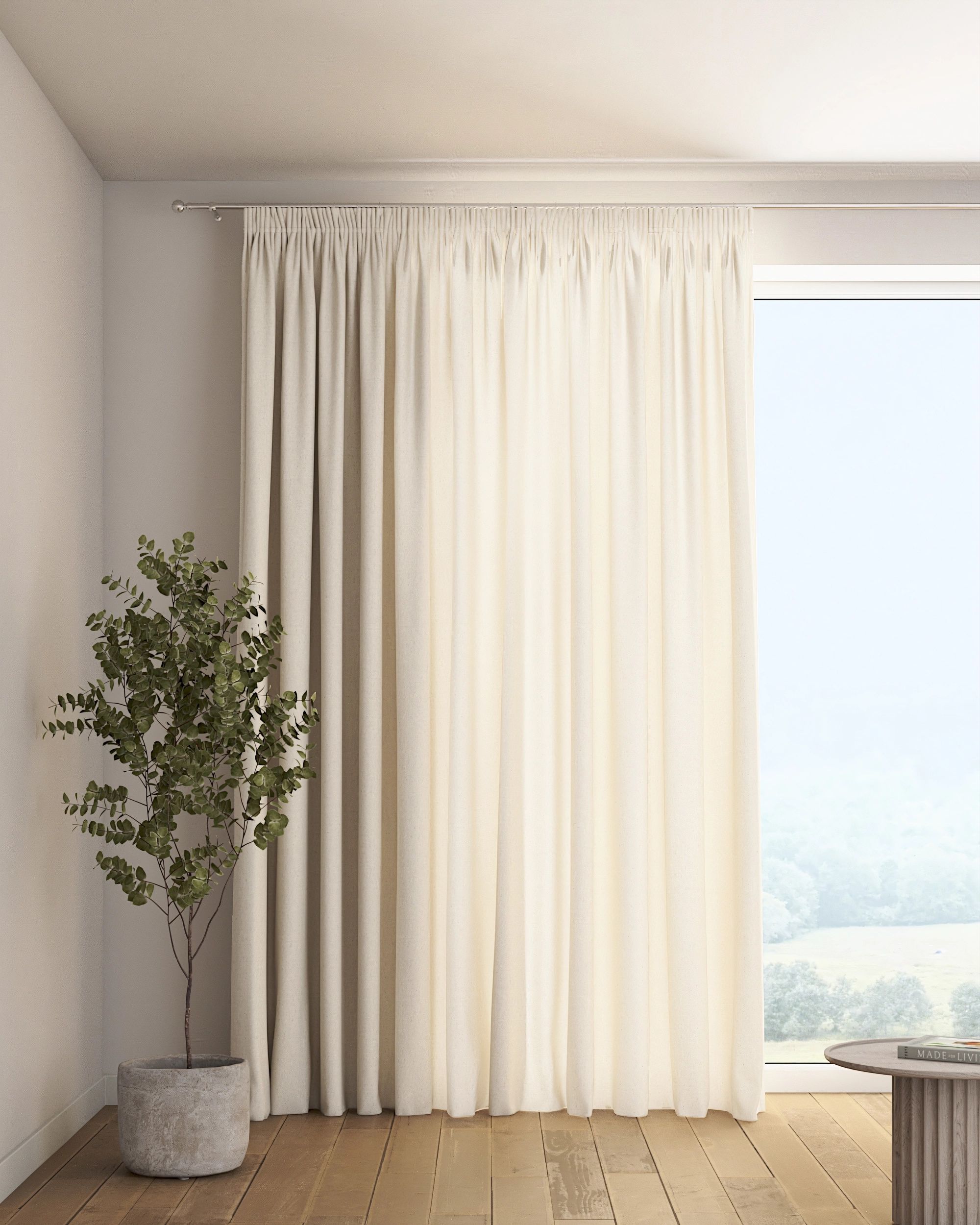 Pencil pleat curtain colour beige
