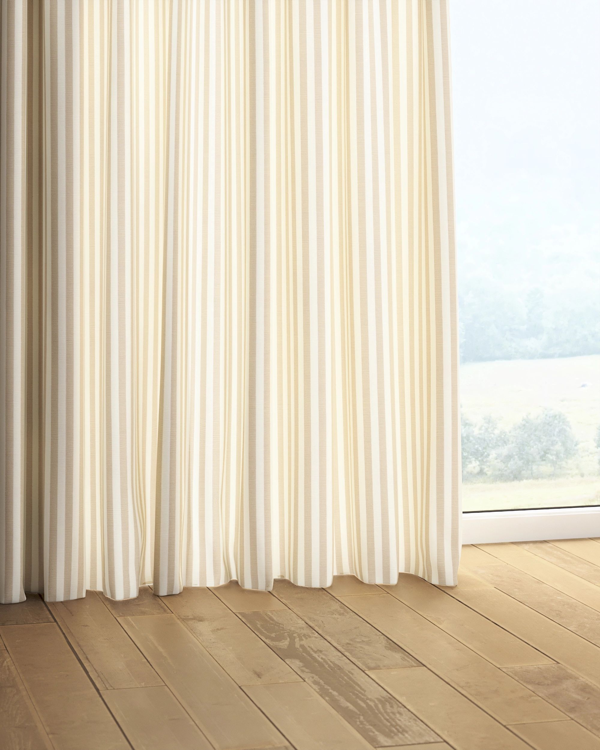 Pencil pleat curtain colour beige fabric patterned (hover)