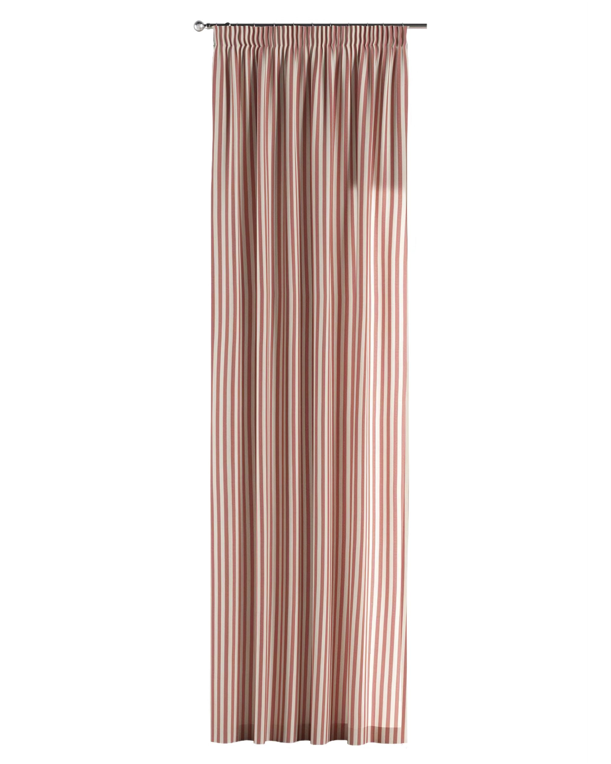 Pencil pleat curtain colour red fabric patterned