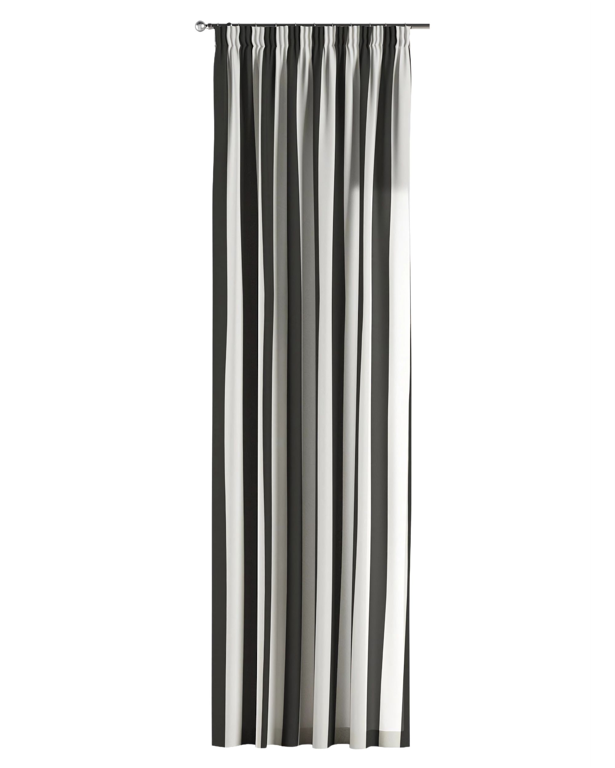 Pencil pleat curtain colour black fabric patterned