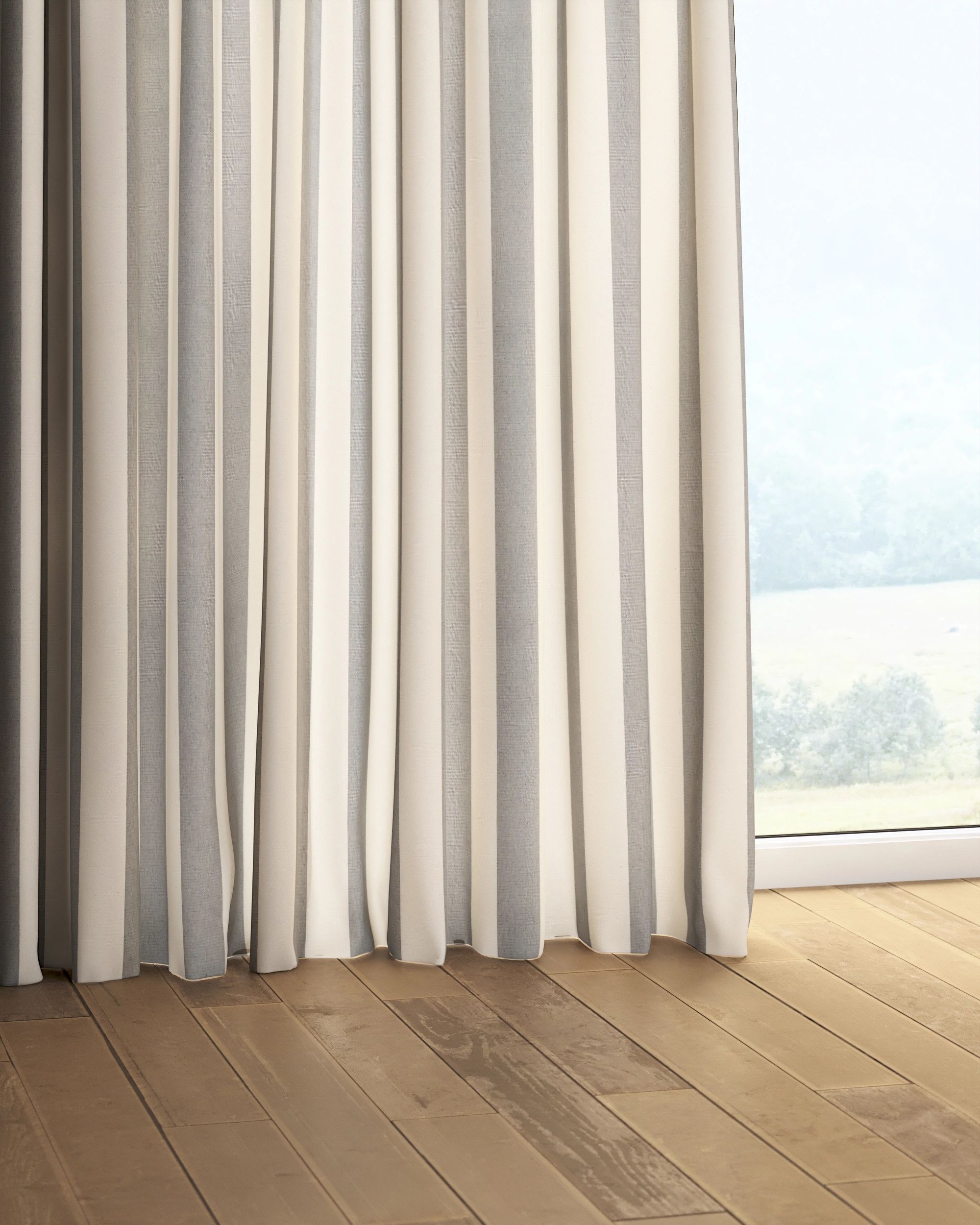 Pencil pleat curtain colour grey fabric patterned (hover)