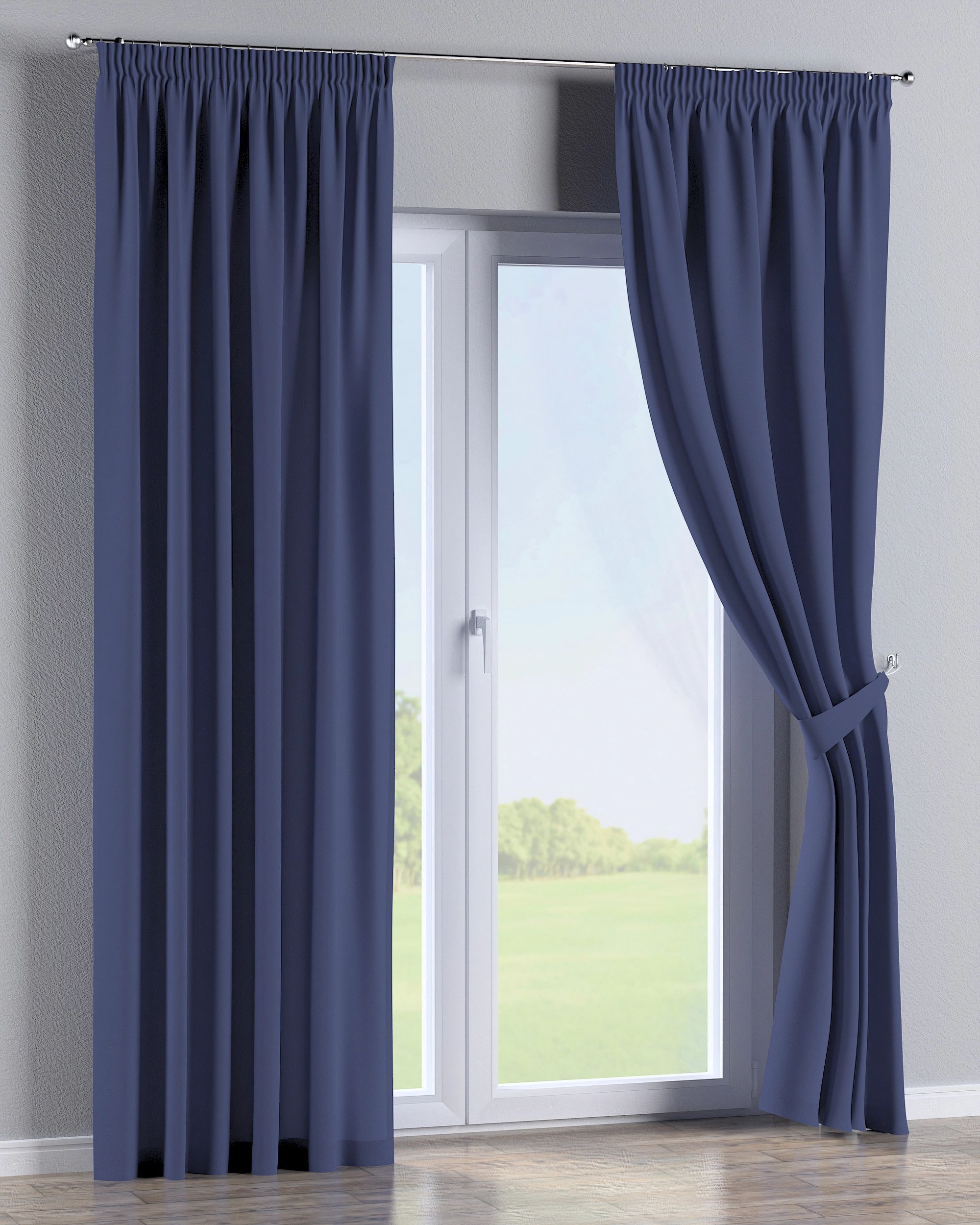 Pencil pleat curtain colour navy blue (hover)