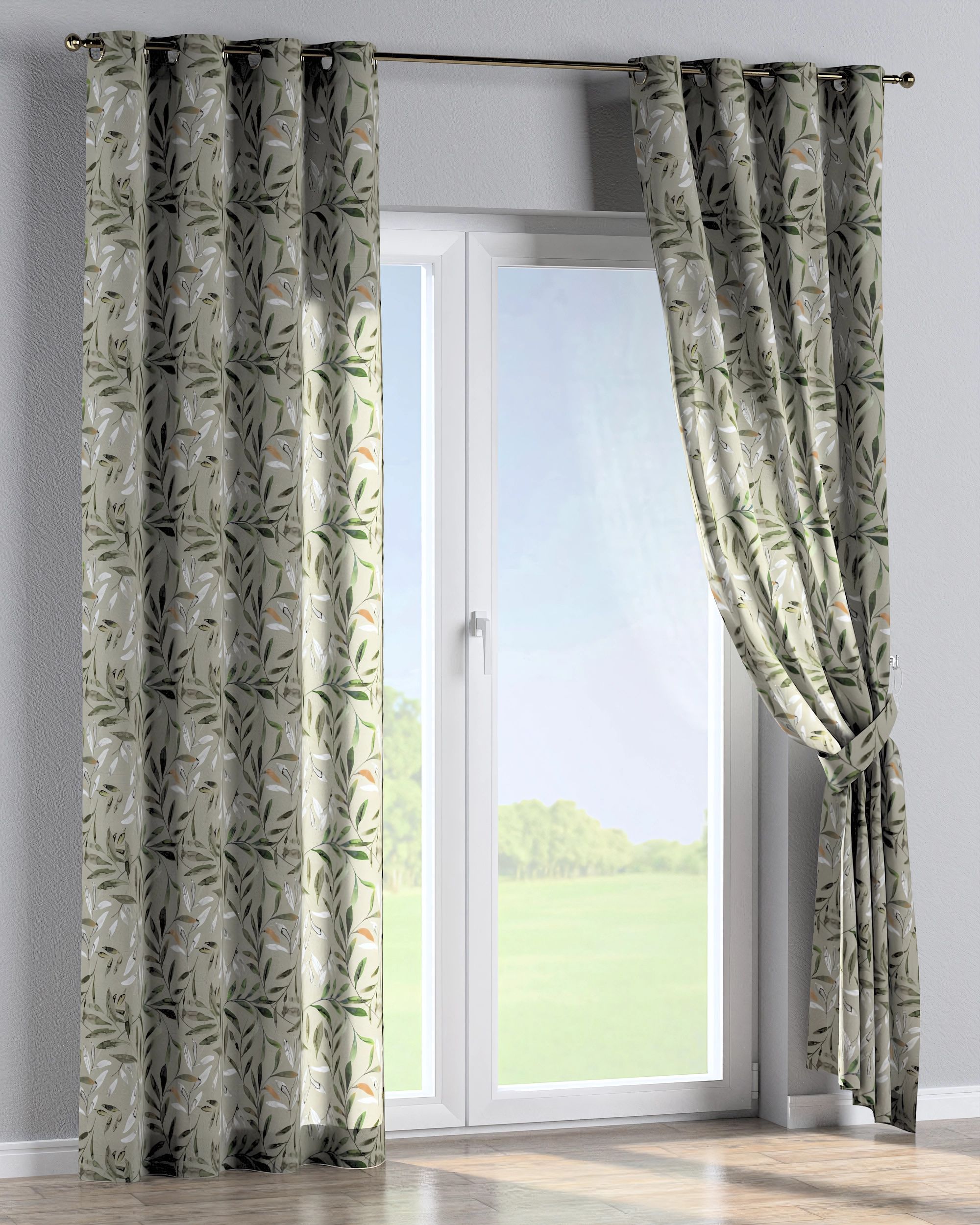 Eyelet curtain colour multicolour fabric patterned (hover)