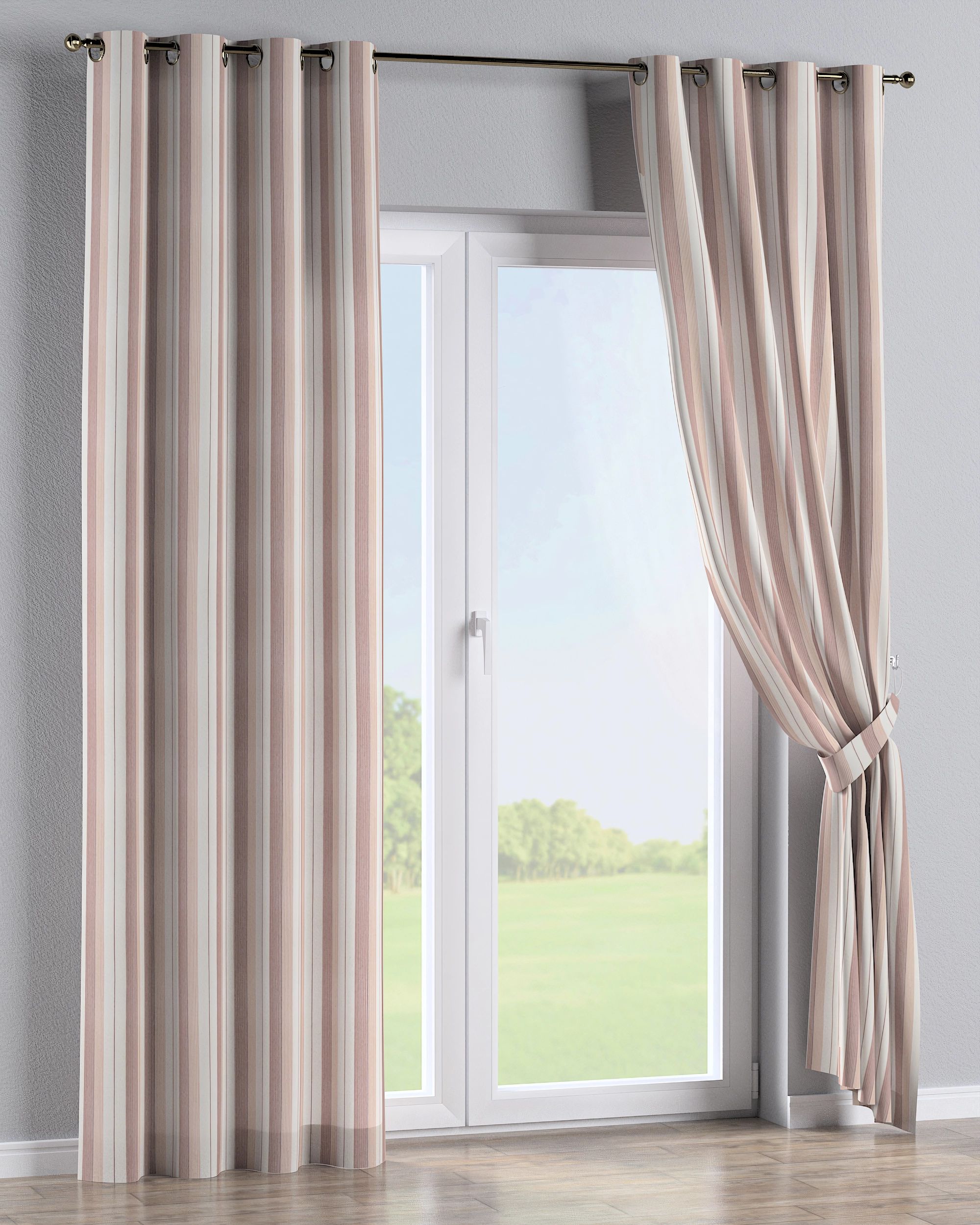 Eyelet curtain colour red fabric structured, patterned (hover)