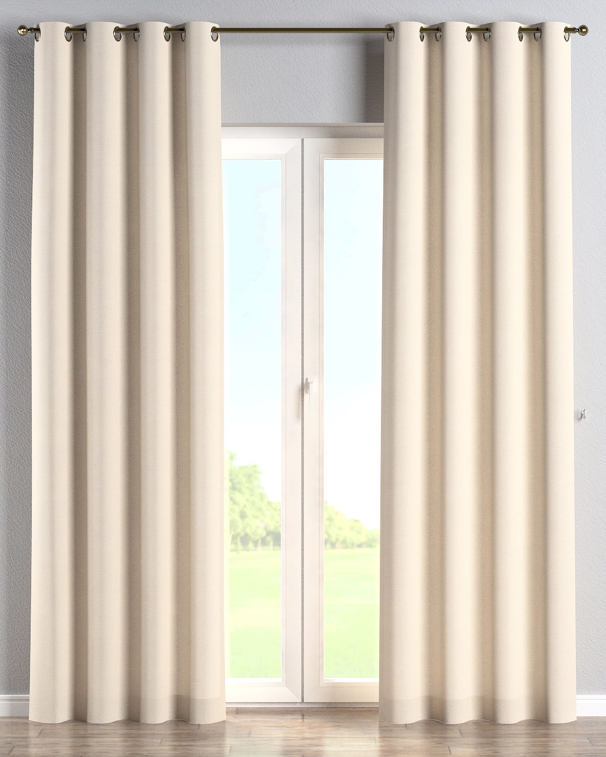 Eyelet curtain colour beige fabric structured