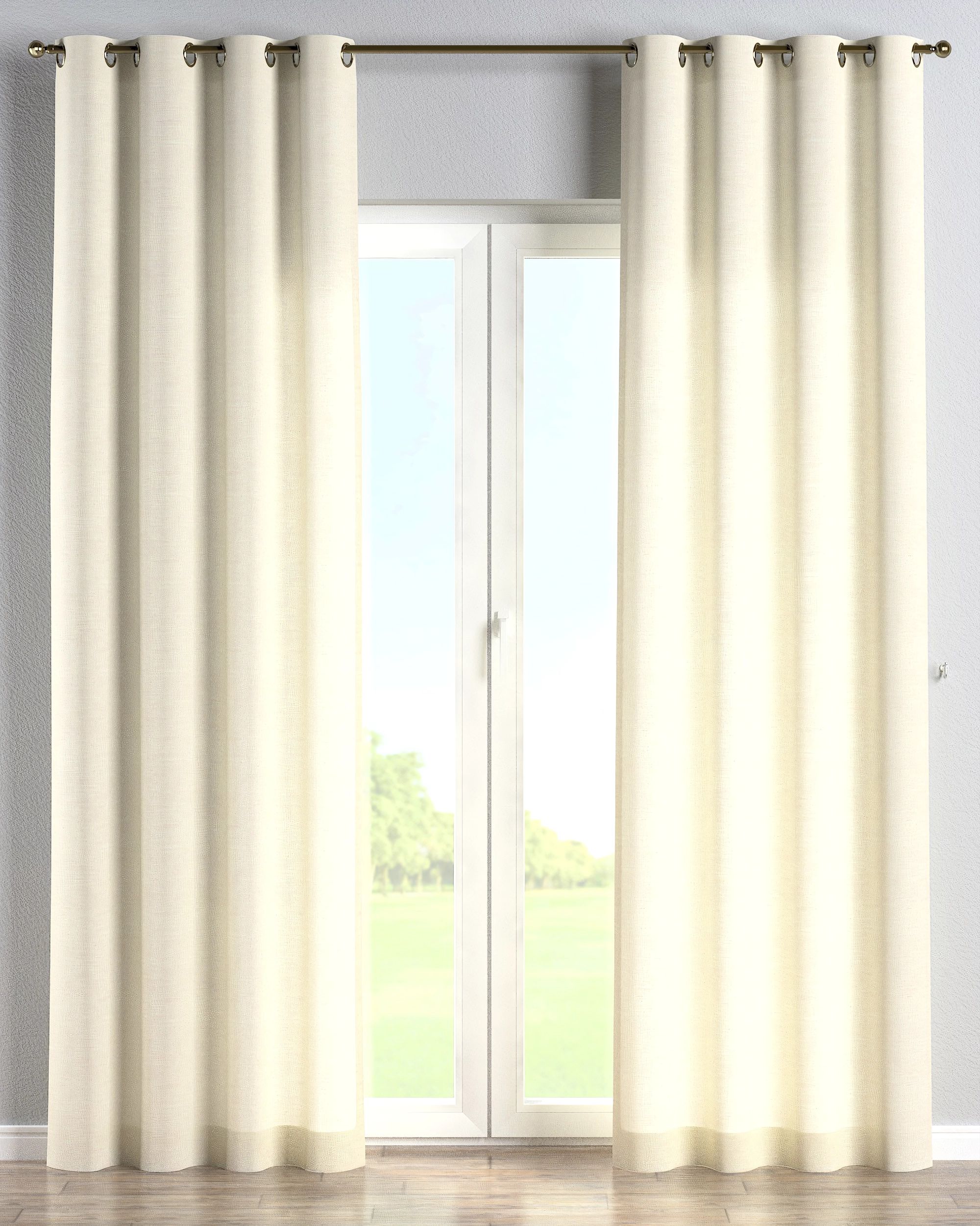 Eyelet curtain colour cream fabric structured
