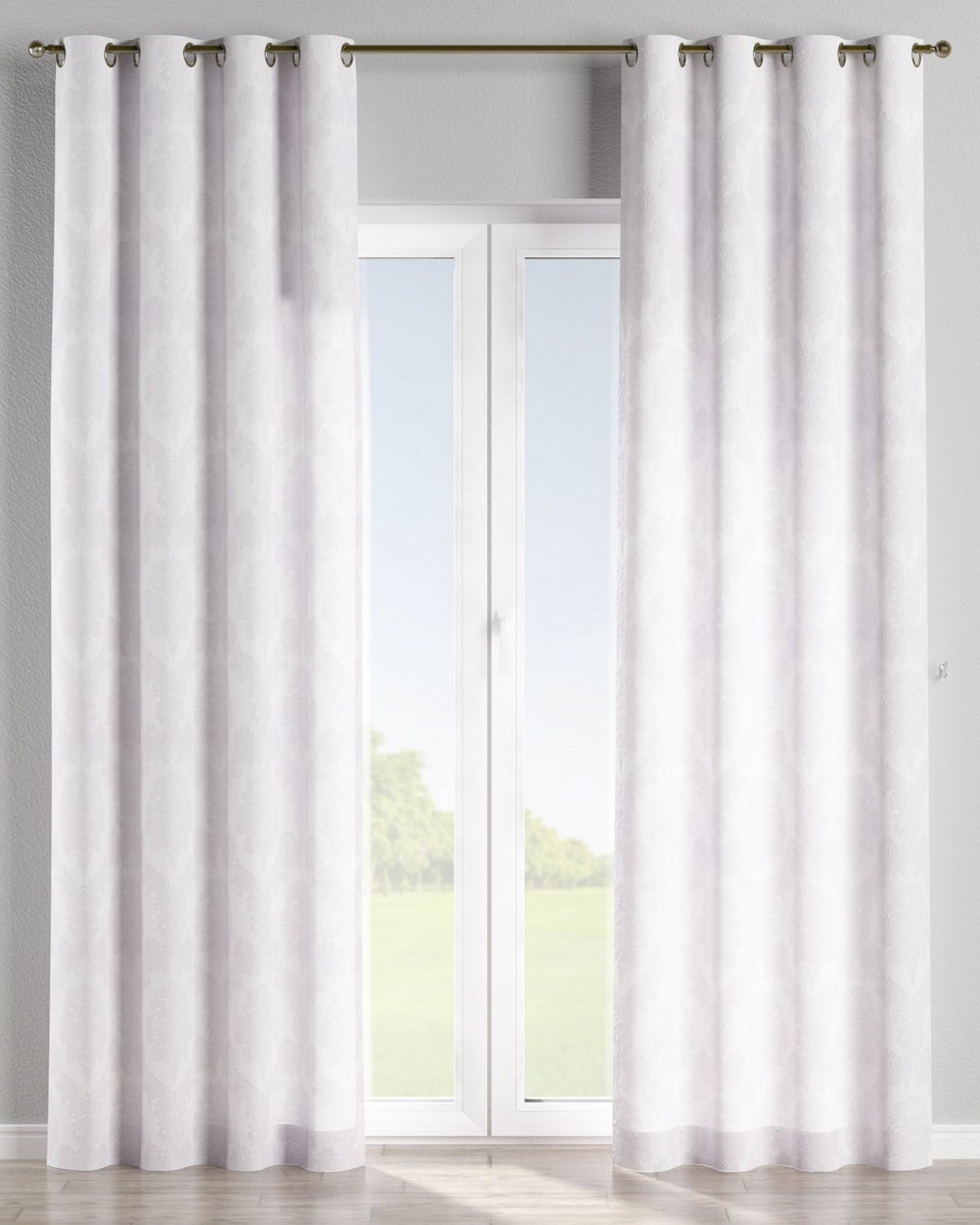 Eyelet curtain colour white fabric gloss, structured, patterned (hover)