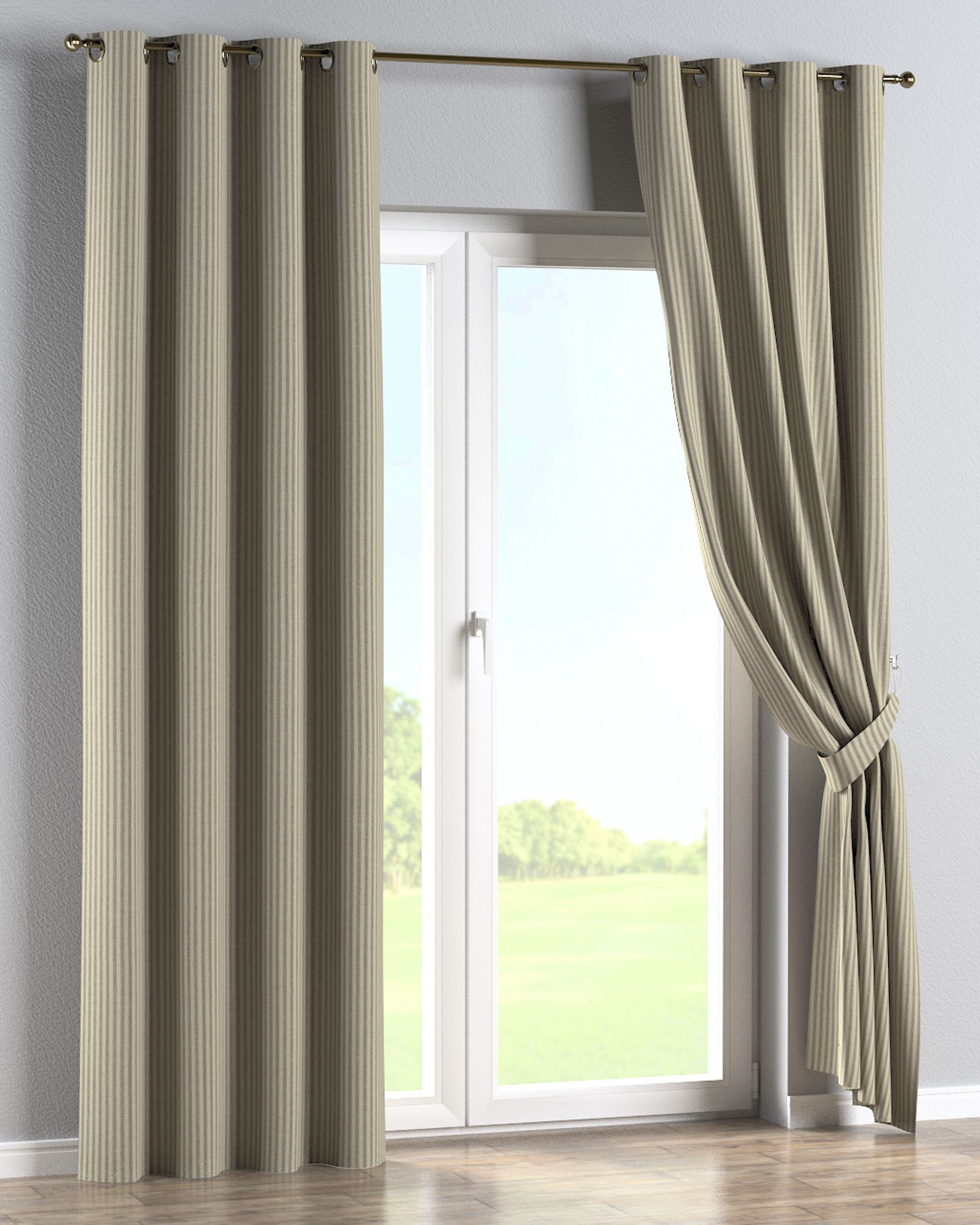 Eyelet curtain colour beige fabric outdoor, structured, patterned (hover)