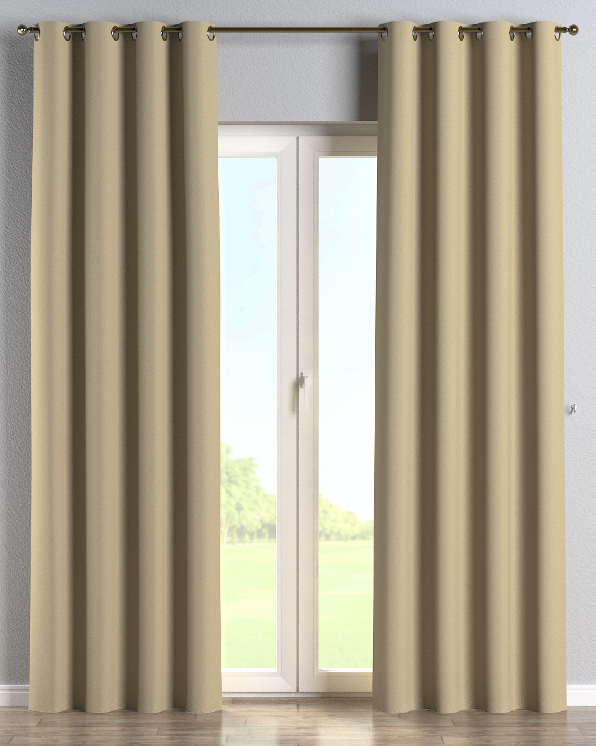 Eyelet curtain colour beige fabric outdoor, structured