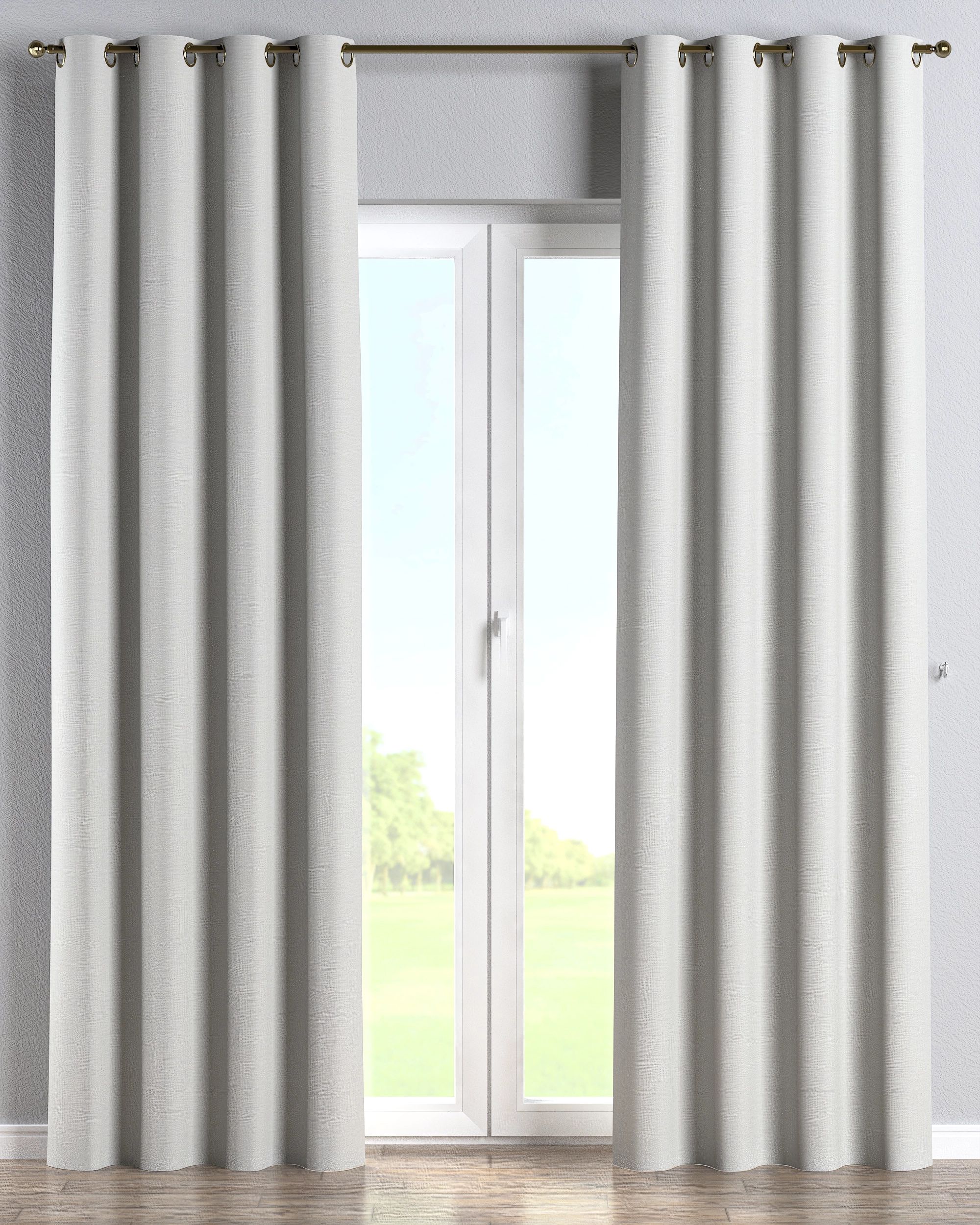 Eyelet curtain colour grey fabric outdoor, structured